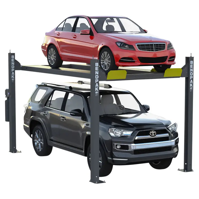 Bend Pak 7K Extra Wide & Tall Aluminum 4 Post Car Lift HD-7W - Heavy Duty Vehicle Lift for Trucks, SUVs & Home Garages