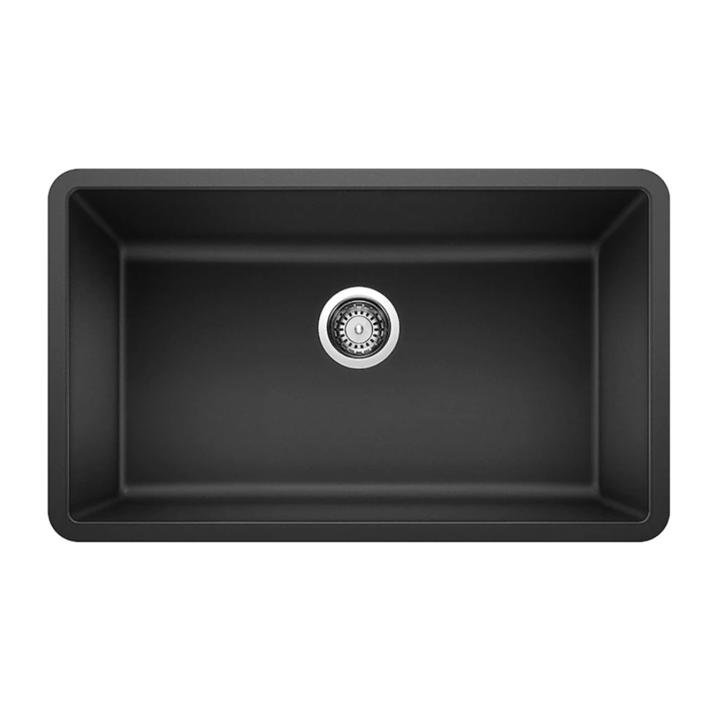 Allora USA GC 3118 S Black Granite Composite Kitchen Sink - Durable & Stylish Undermount Sink for Modern Kitchens | Perfect for Cooking, Washing Dishes & Food Prep