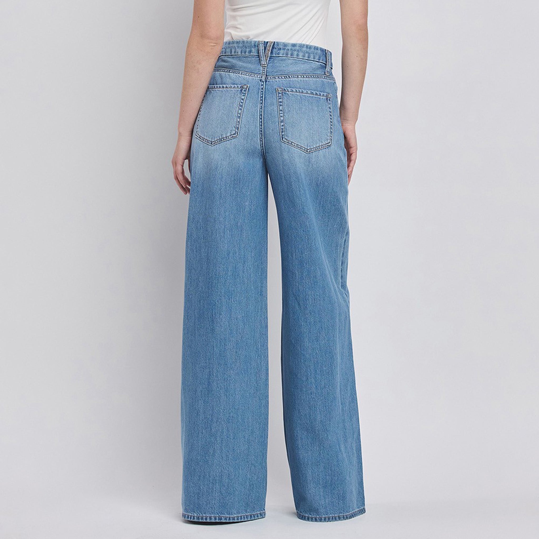 Olivia Super High Rise Wide Leg Jeans for Women - Stretchy Comfort Denim Pants with Tummy Control - Perfect for Casual Wear, Office & Date Night