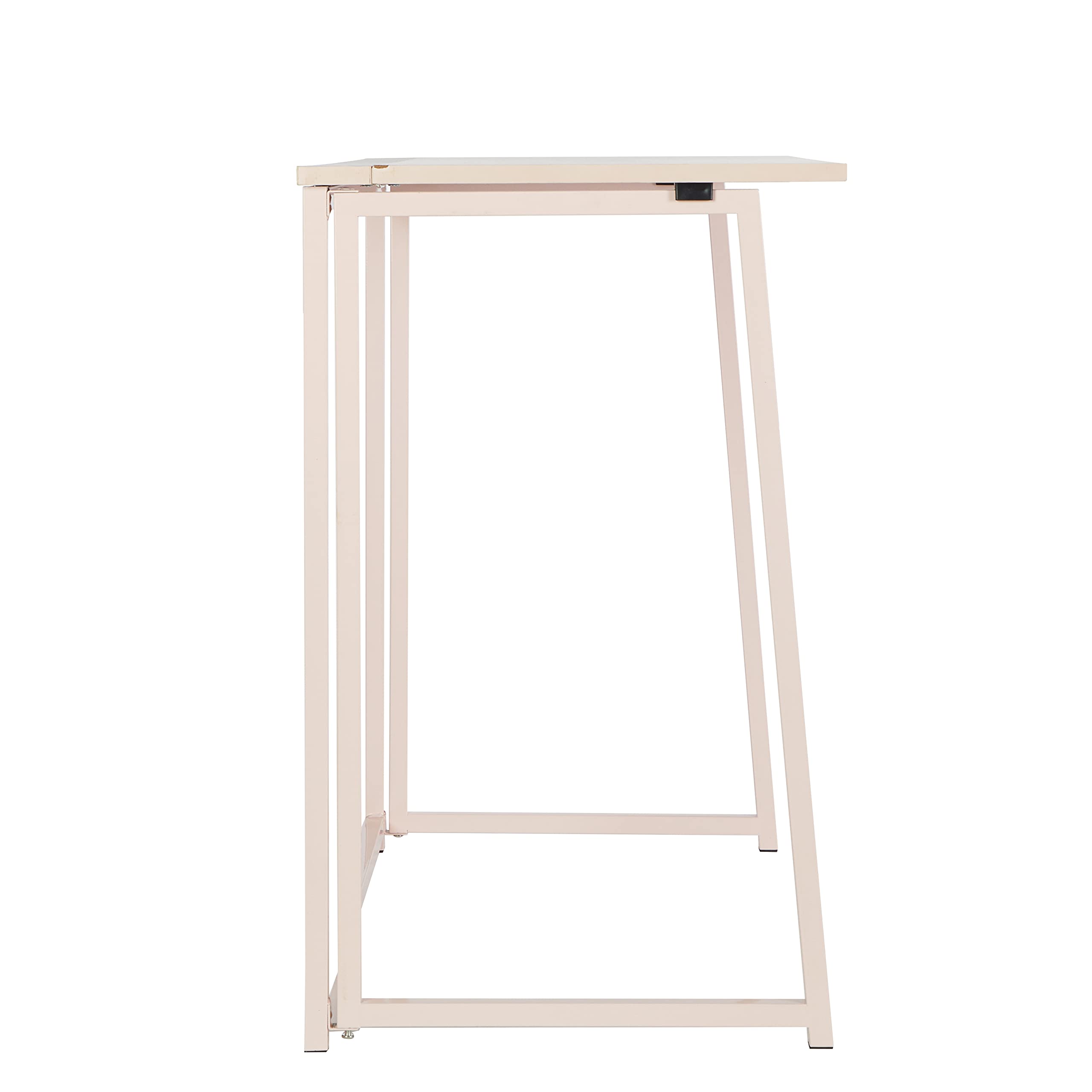 Urban Shop Folding Computer Desk - No Tools Required for Assembly, White & Pink - Perfect for Small Spaces, Home Office & Dorm Rooms