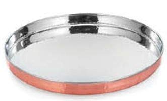 Traditional Indian Copper Steel 7-Piece Dinner Set - 13