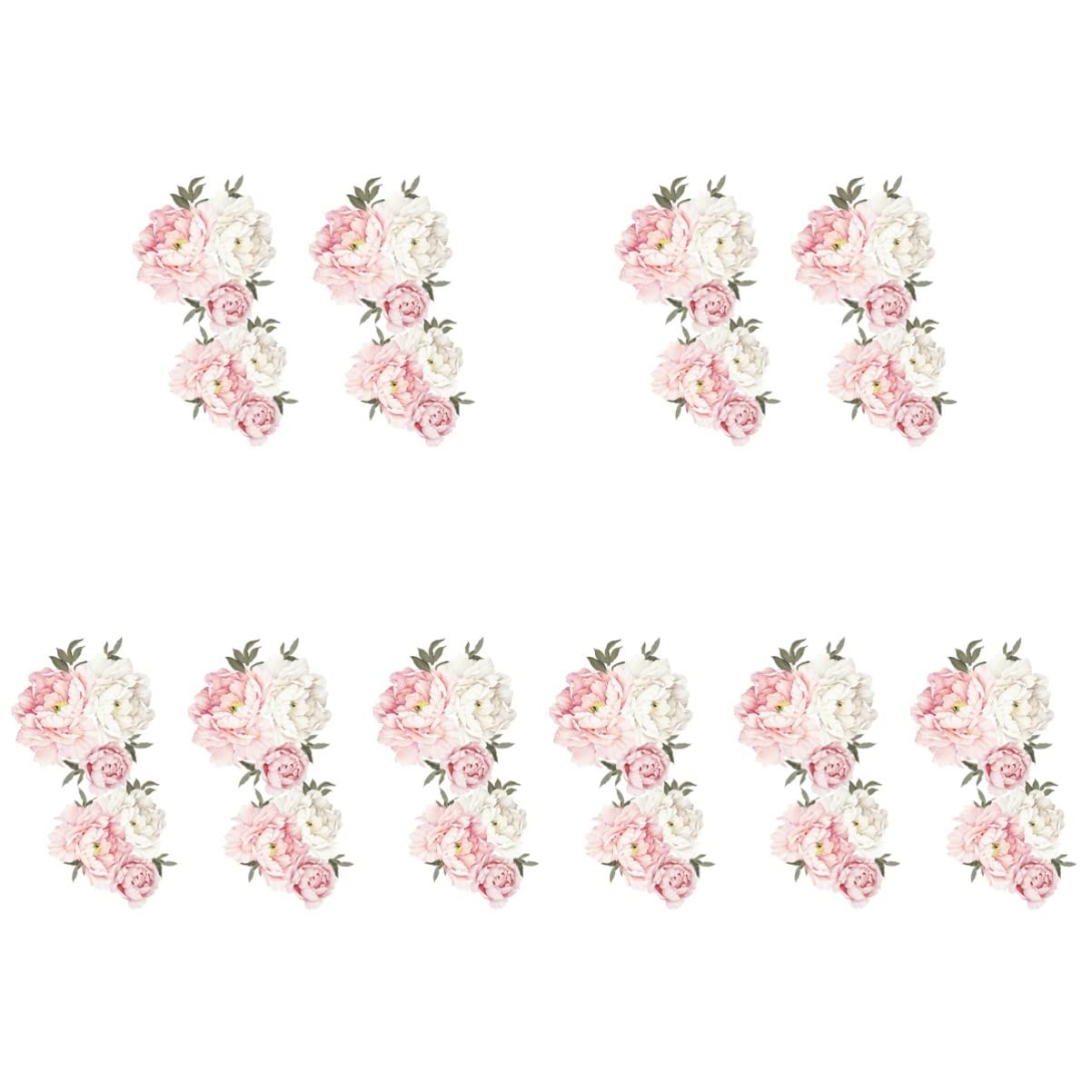 SOLUSTRE 10 Pack Peony Flower Wall Decals - Watercolor Floral Wall Stickers, Removable Rose Wall Art for Home Decor, Bedroom, Nursery & Living Room