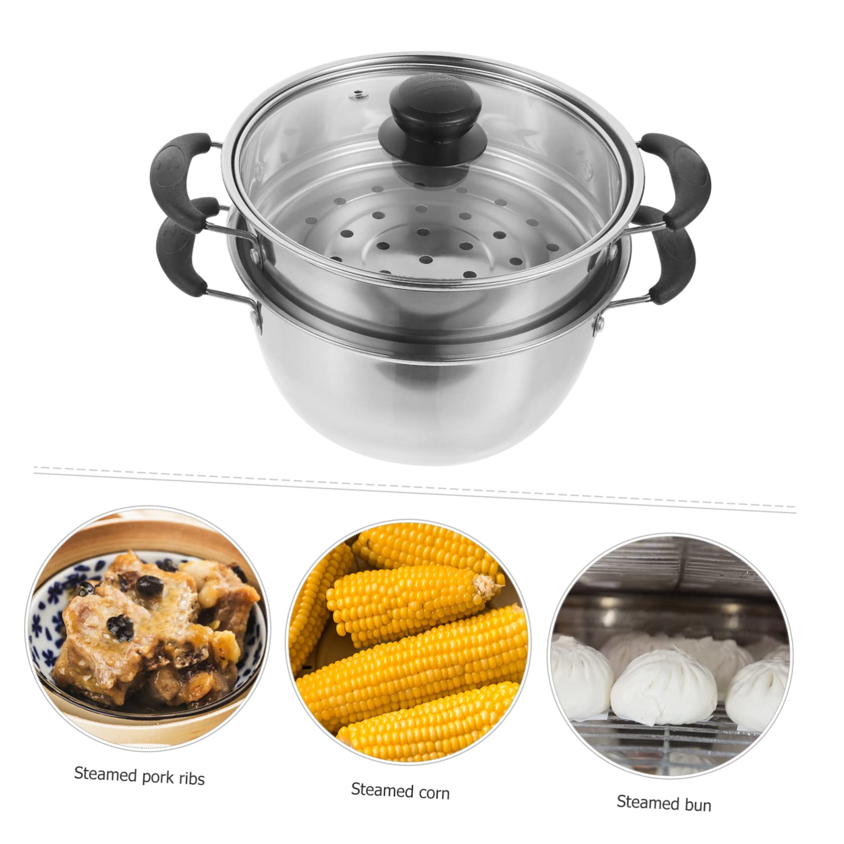 1pc Stainless Steel 3-Tier Steamer Pot with Lid - Chinese Style Ramen Cooker, Steampot for Cooking, Soup, Noodles & Kitchen Use - Perfect for Asian Cuisine & Healthy Meal Prep