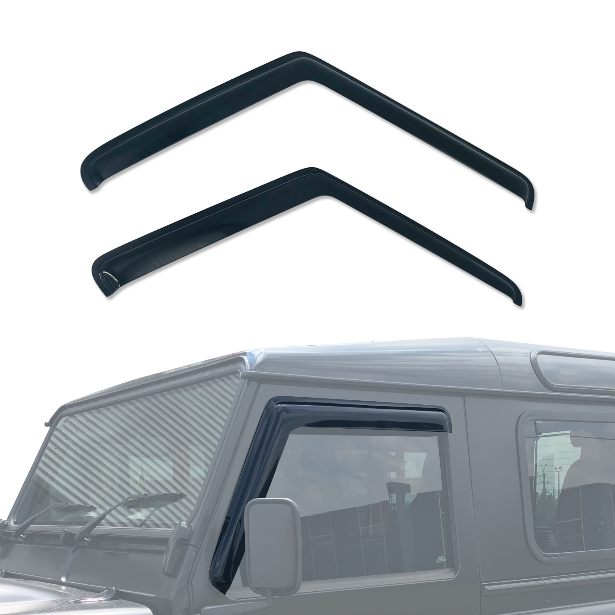 Land Rover Defender Weather Shields (1993-2019 Models) - Durable Rain Guards for Off-Road Adventures & Daily Driving Protection