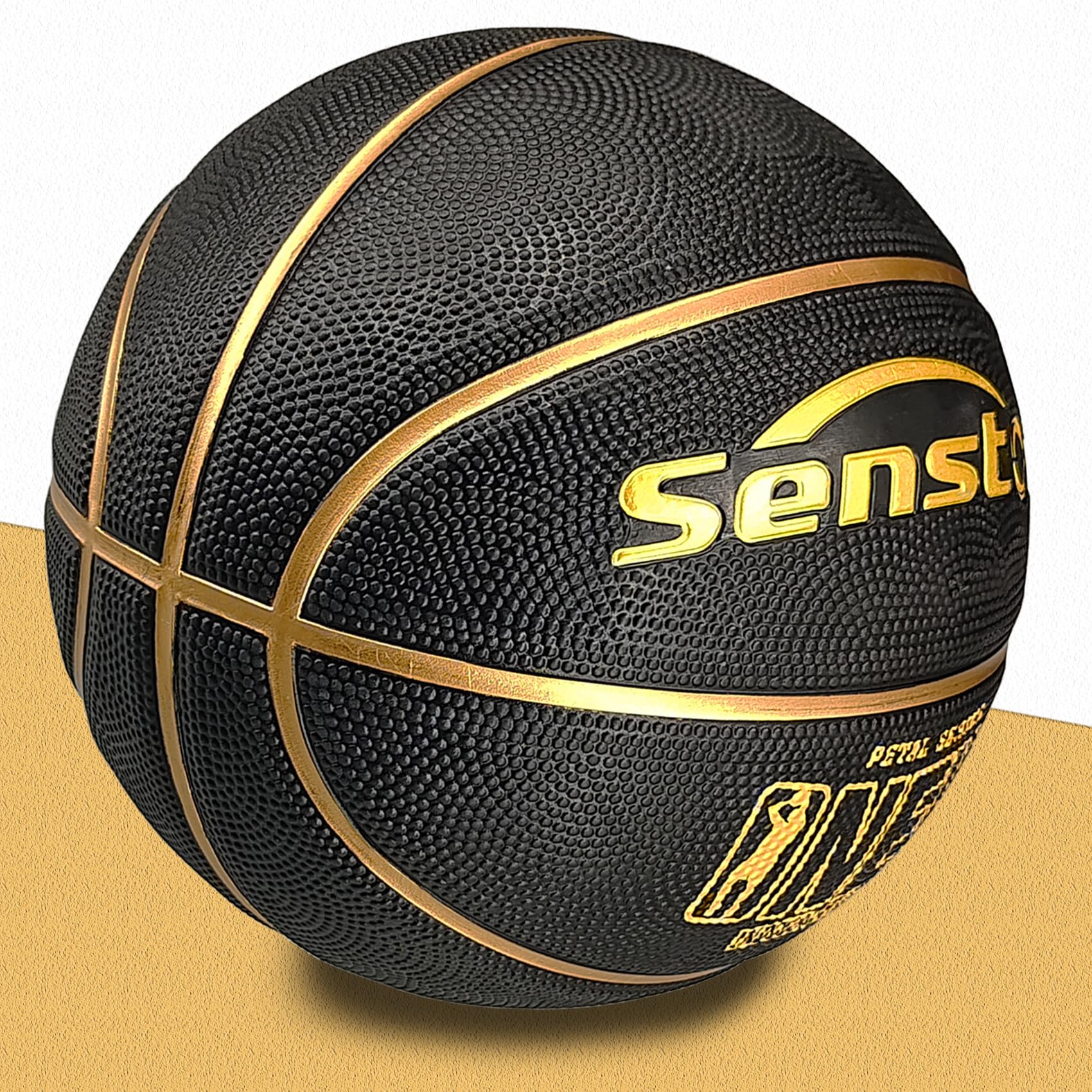 Senston 29.5'' Official Size 7 Rubber Basketball - Indoor & Outdoor Street Basketball with Air Pump - Perfect for Training, Games & Playground Use