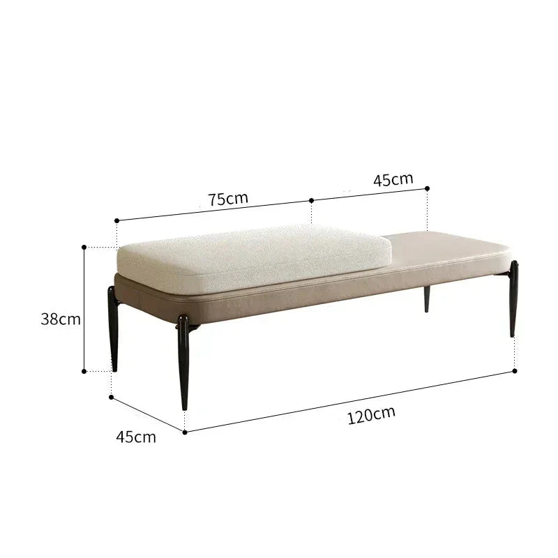 Premium Genuine Leather Shoe Bench - Elegant & Durable Entryway Seating for Hallway, Bedroom or Dressing Room - Perfect for Trying On Shoes & Organizing Space