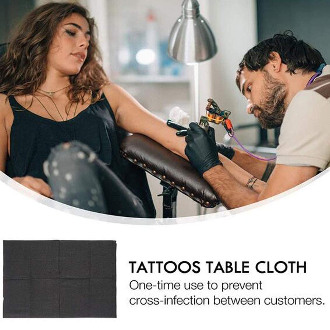 100PCS Disposable Dental Bibs - Waterproof Patient Bibs for Dental Clinics, Tattoo Shops & Medical Use - Black Paper Towel Bibs for Hygiene & Protection - Perfect for Dental Procedures, Tattoo Sessions & Medical Examinations