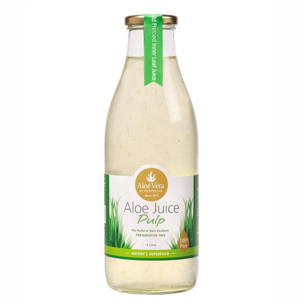 Pure Australian Aloe Vera Juice with Pulp - Organic, Natural Hydration for Skin & Digestion - Perfect for Smoothies, Drinks & Skincare