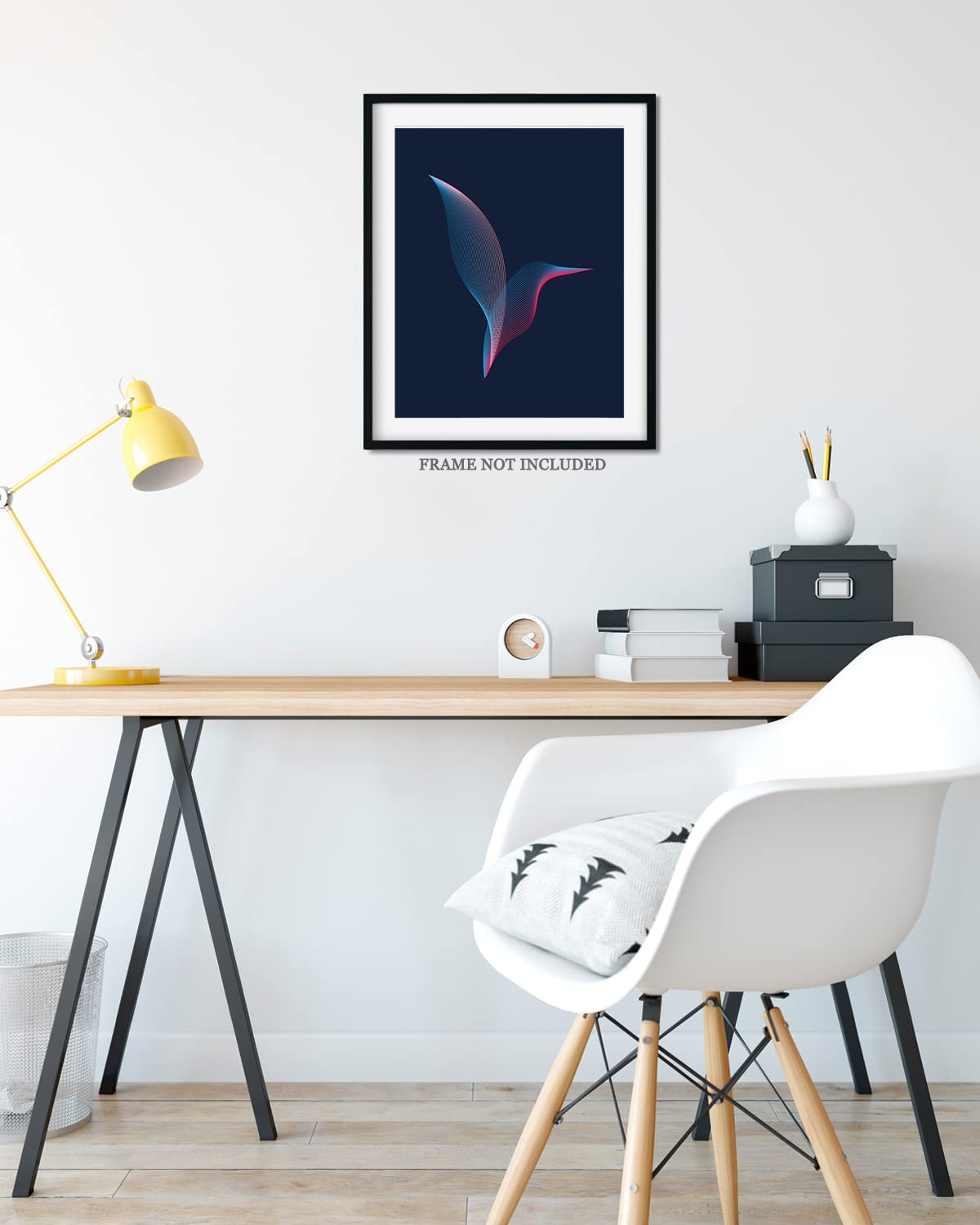 Minimalist Hummingbird Wall Art Print - Modern Bathroom & Teen Room Decor - Unique Gift for Men, Women & Kids - 11x14 Unframed Home Decoration - Perfect for Bedroom, Living Room & Office Spaces