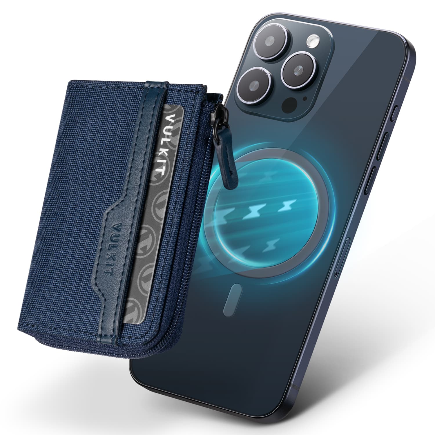 VPA113 Magnetic Card Wallet with RFID Blocking - Slim & Secure for iPhone 15/14/13/12 Series | Perfect for Travel, Work & Everyday Use (Black)
