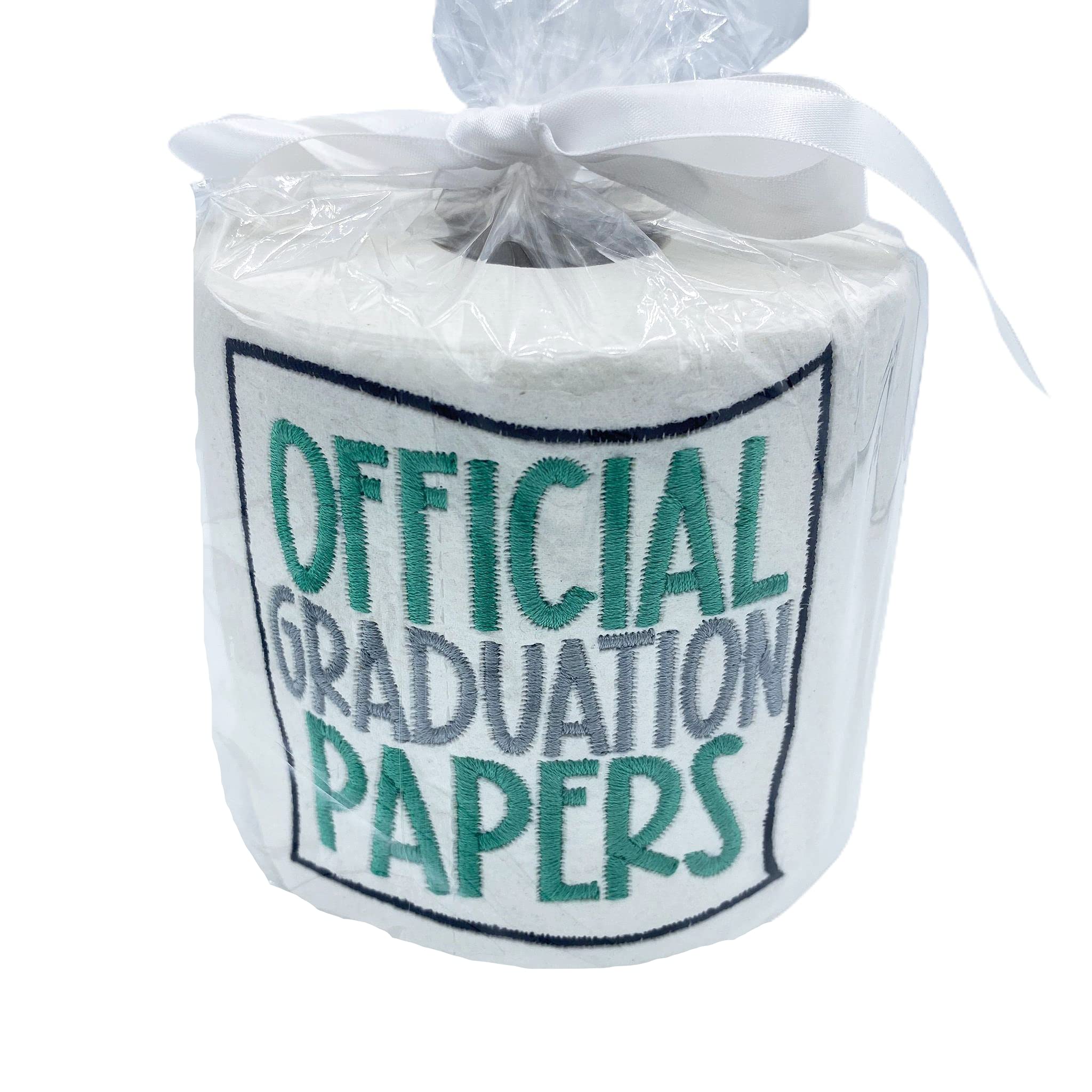 Graduation Toilet Paper - Embroidered Commemorative Toilet Roll for Special Occasions - Perfect for Graduation Parties, Gag Gifts & Unique Celebrations