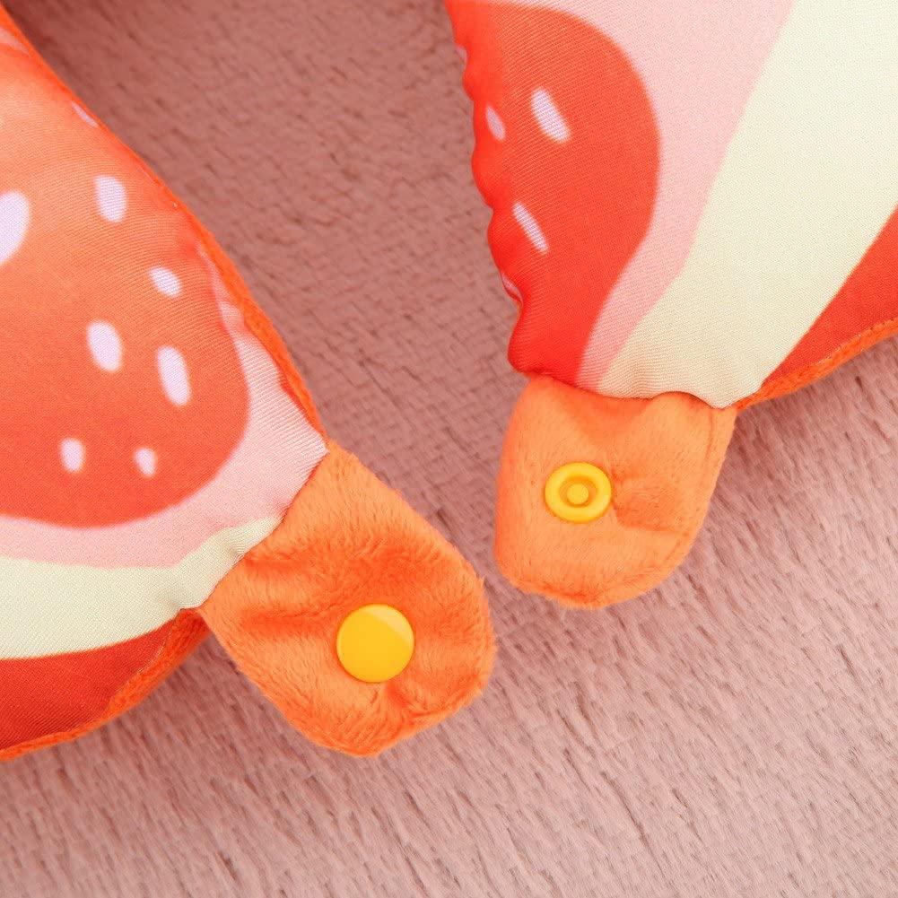Roktry U-Shaped Travel Neck Pillow - Comfortable Watermelon, Lemon, Kiwi & Orange Fruit Design for Airplane, Car & Train Trips - Perfect for Long Flights, Road Trips & Commuting