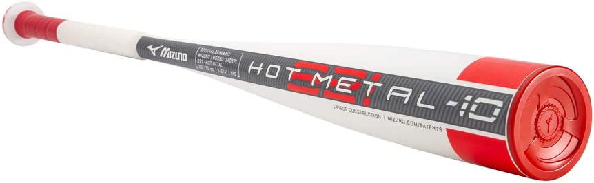 Mizuno B21 Hot Metal USSSA Baseball Bat 8oz - White & Orange - 2021 Model - Perfect for Youth & Adult Baseball Games, Training, and Tournaments