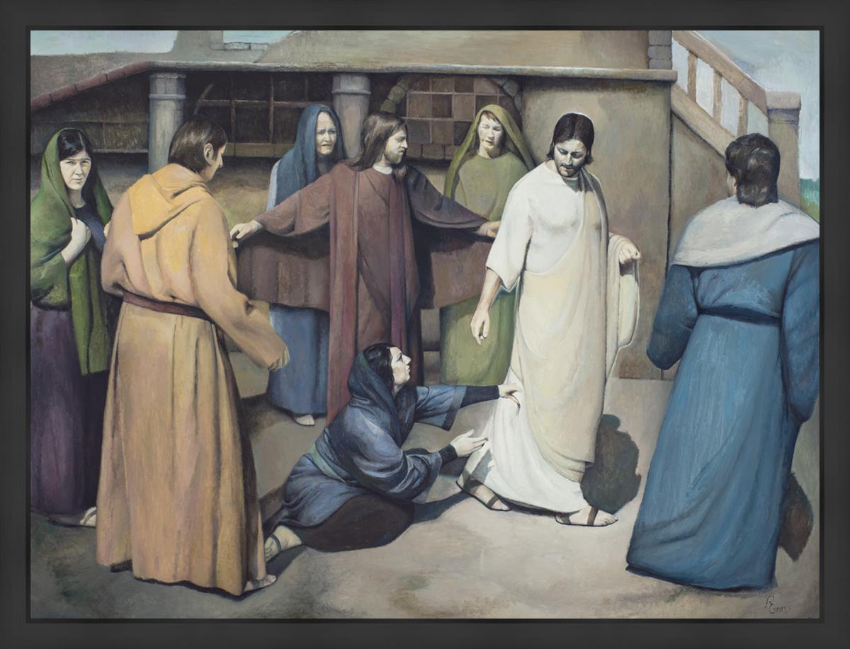 Large Wall Art 'And Touched His Garment' - Biblical Canvas Print for Home Decor, Church & Office - Inspirational Christian Artwork for Living Room, Bedroom & Worship Spaces