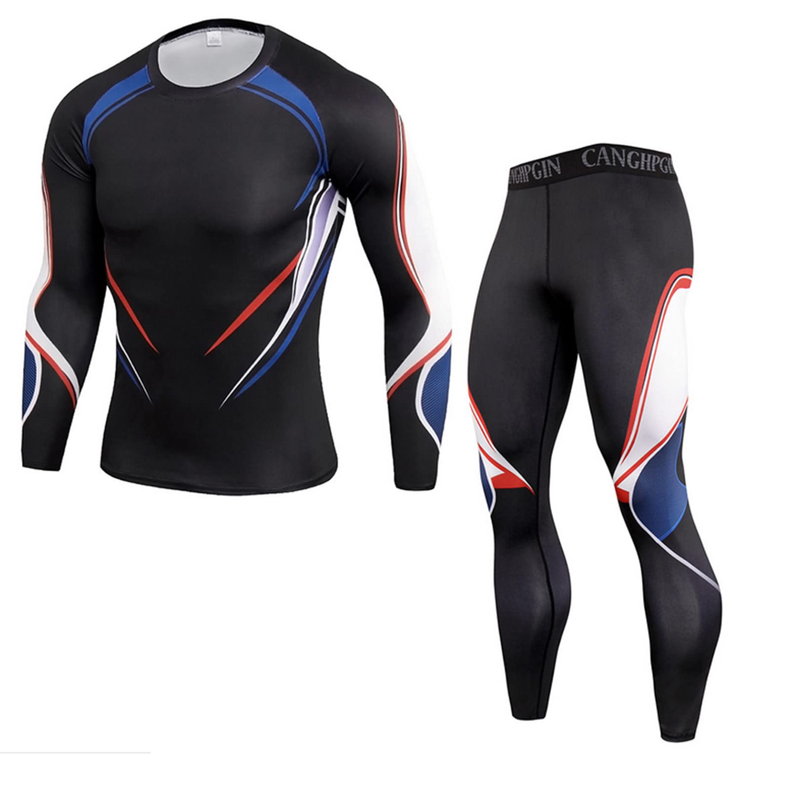 Men's Workout Clothes - Gym Tights & Compression Sportswear Set for Training, Basketball, Running | Moisture-Wicking Rashguard & Tracksuit for High-Intensity Workouts & Sports Performance