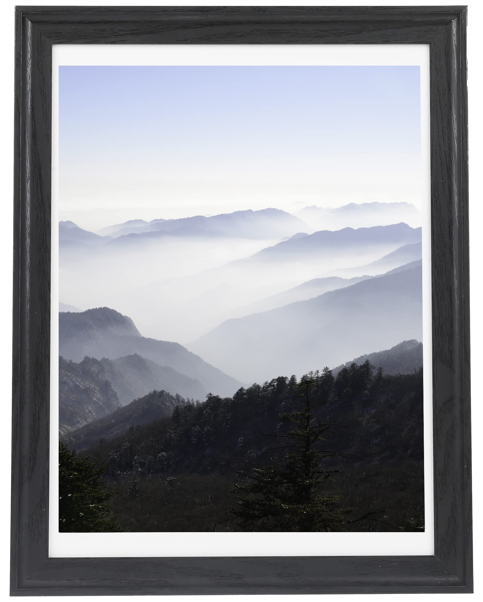 12x16 Wood Picture Frame Back - Display Photos 12x16 or 11x14 with Mat - Ultra Edge Arc Wooden Poster Frame (1 Pack) - Perfect for Wall Decor, Home Office, Gallery Displays & Gift Giving
