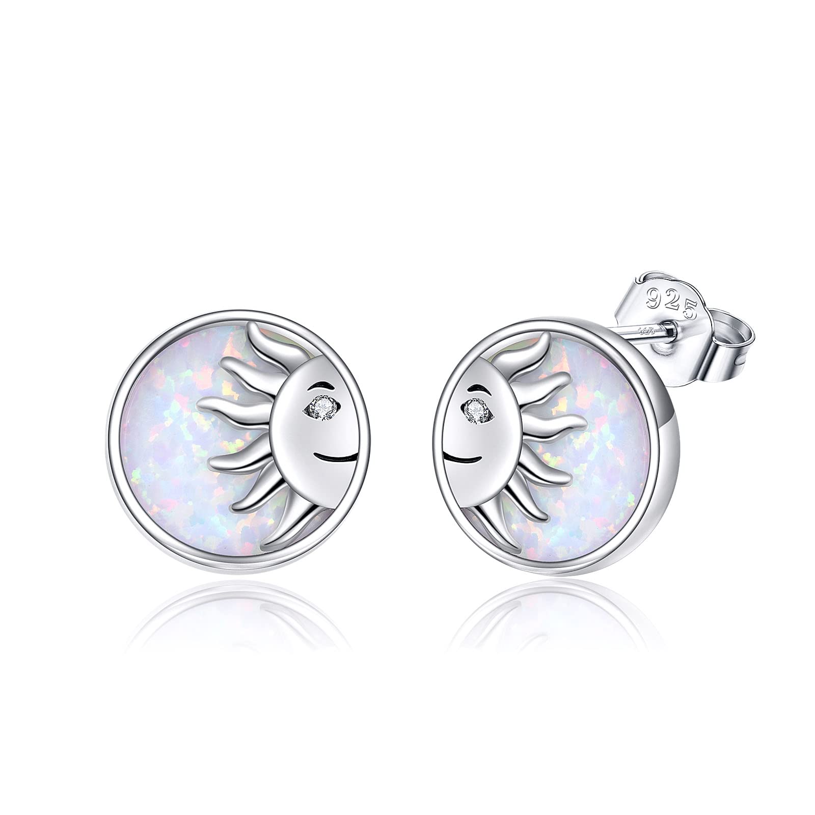 YFN Opal Earrings - Sterling Silver Stud Drop Dangle Earrings for Women | Elegant Jewelry Gift for Birthday, Anniversary & Special Occasions