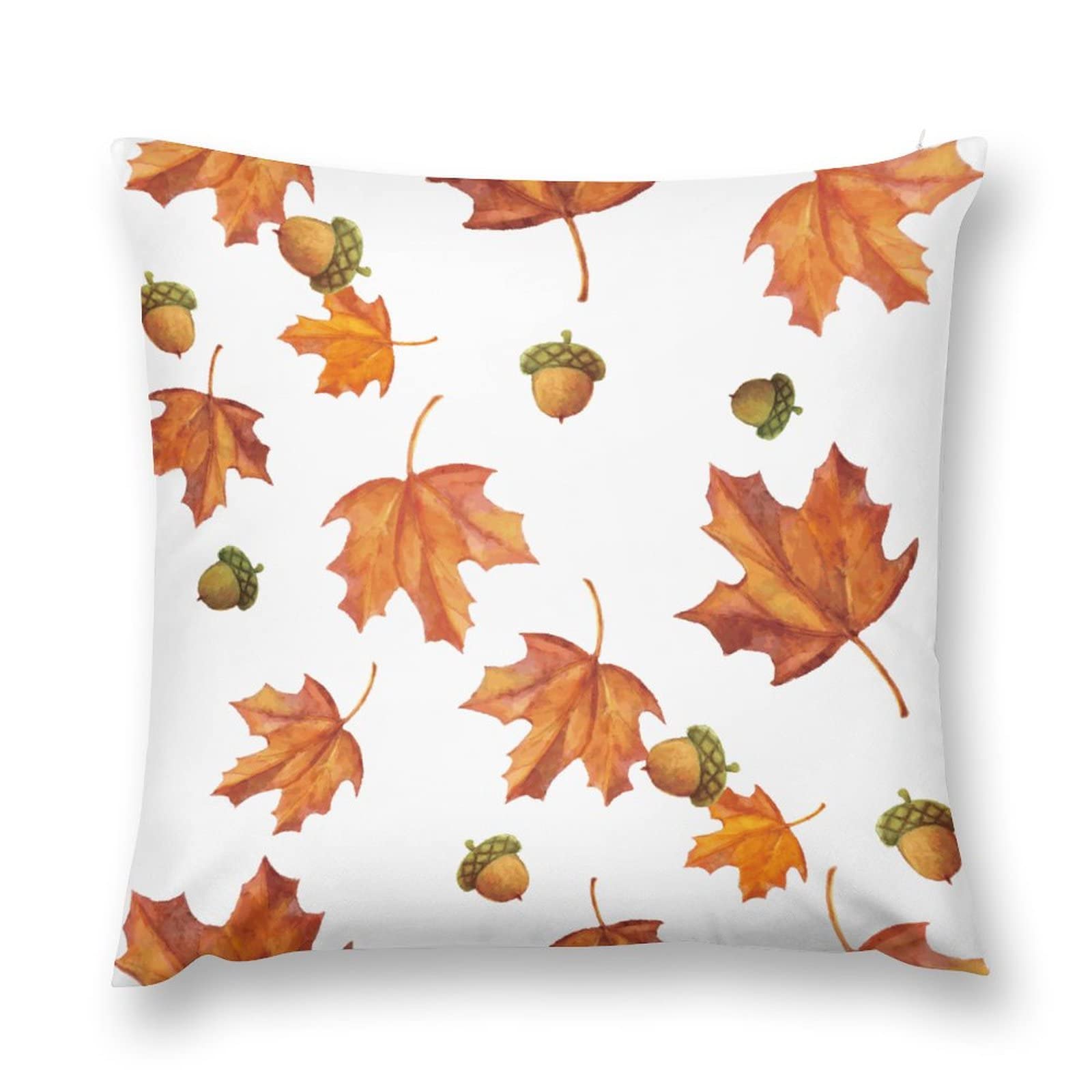 Farmhouse Style 18x18 Inch Pillow Covers - Fall Maple Leaves Thanksgiving Decor, Throw Cushion Covers for Couch, Sofa and Bed - Perfect for Autumn Home Decor & Holiday Season Cozy Living Room Ambience