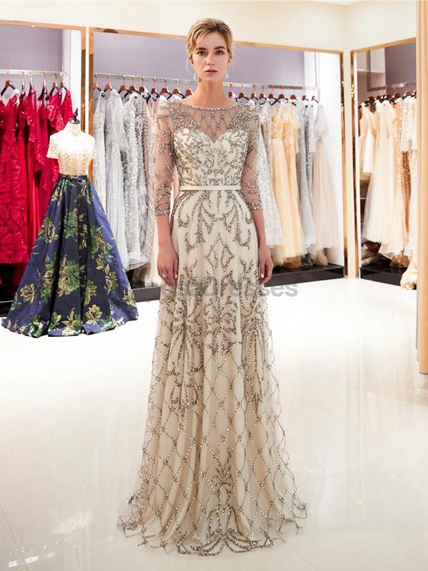 Sparkly Sequin Long Sleeve Mermaid Prom Dress for Evening Party & Formal Events - Elegant Homecoming, Quinceañera, and Special Occasion Gown (Style 12047)