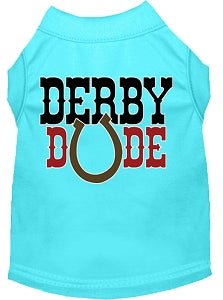 Derby Dude Screen Print Dog Shirt - Colorful Pet Apparel for Small & Medium Dogs - Perfect for Derby Parties & Pet Costume Events