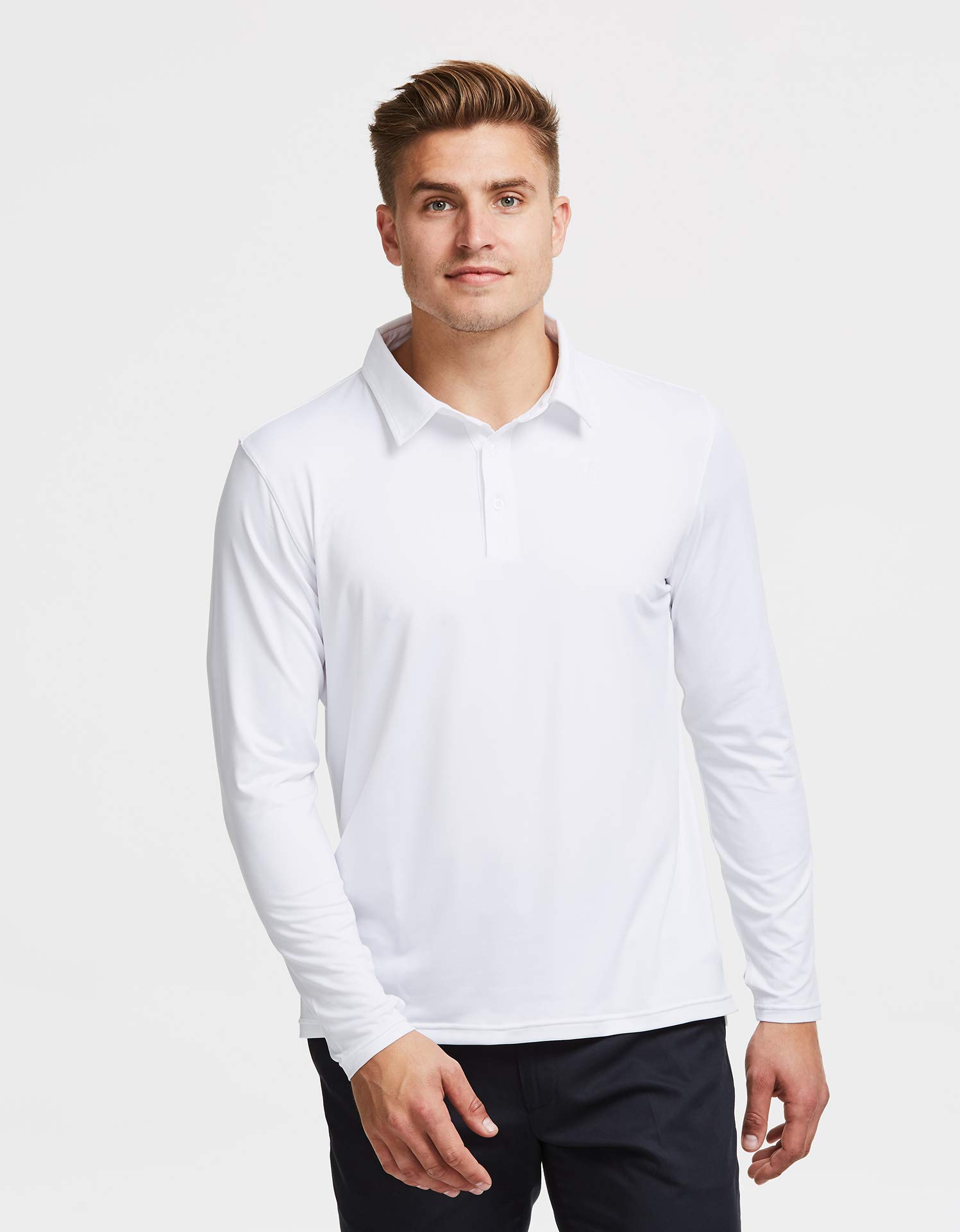 Solbari UPF 50+ Men's Sun Protection Long Sleeve Polo Shirt - UV Blocking, Breathable, Quick-Dry Fitness & Golf Shirt for Outdoor Activities, Hiking, Fishing and Beach Wear