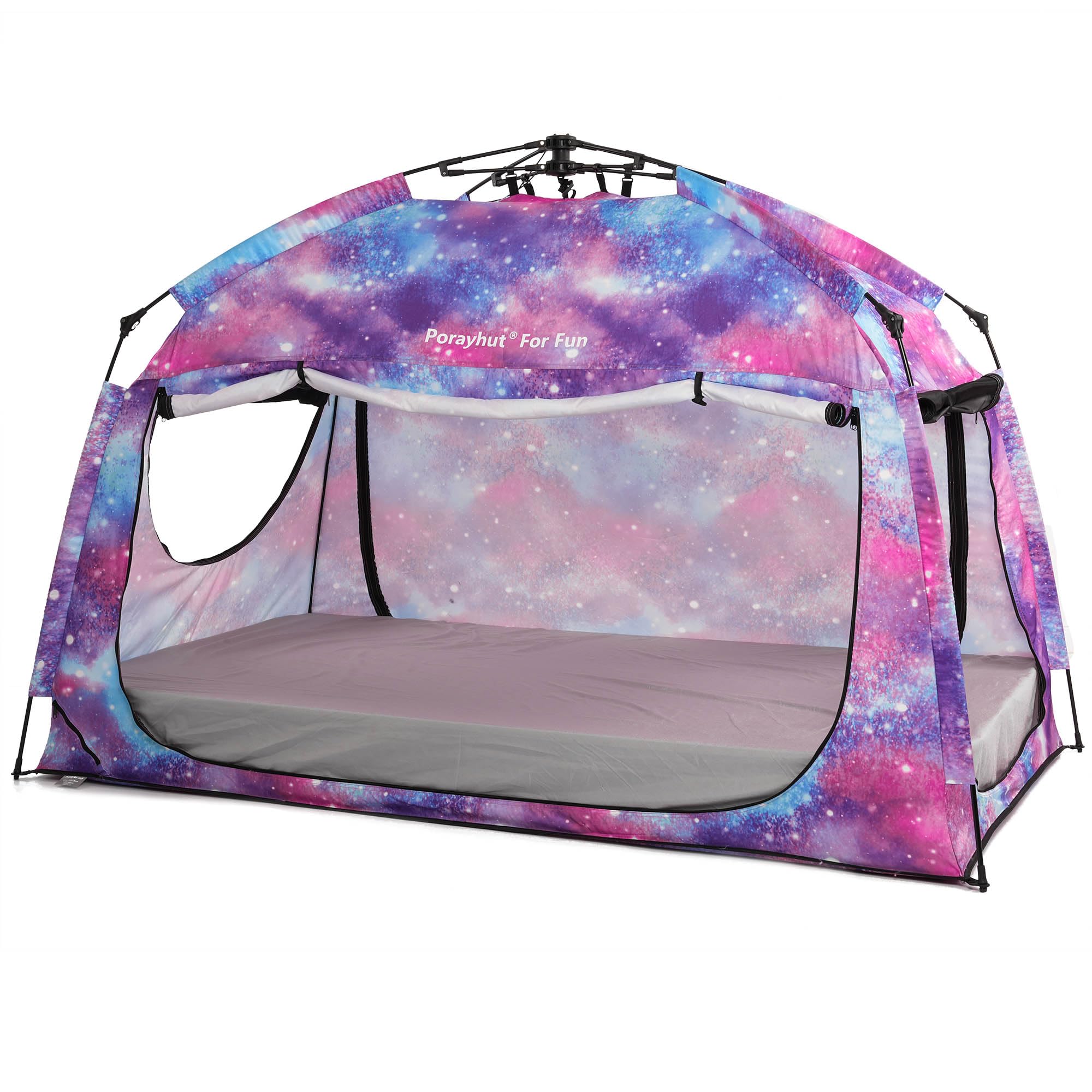 Instant Privacy Bed Tent for Adults & Kids - Quick Setup Indoor Sleeping Canopy with 3 Doors & Spacious Design (Galaxy, Full Size) - Perfect for Dorm Rooms, Camping & Home Privacy