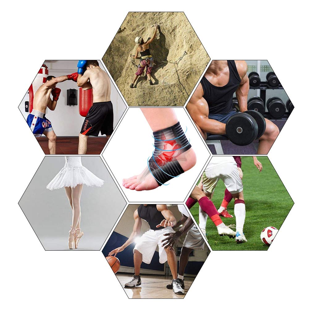 Elastic Compression Bandage Wrap - Black High Elasticity Calf & Thigh Support Knee Brace for Sports Injuries - Football, Basketball, Running & Workout Support - Ideal for Athletes, Post-Surgery Recovery & Joint Pain Relief