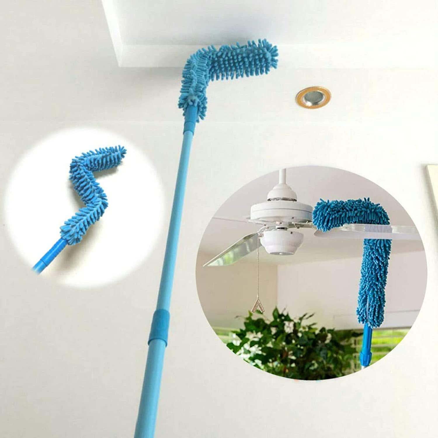 Avenn Foldable Microfiber Fan Cleaning Duster with Extendable Handle - Flexible Ceiling Fan Brush for Home & Office - Dust Remover for Ceiling Fans, Vents, Blinds & Hard-to-Reach Areas (Multicolor) - Perfect for Spring Cleaning & Household Maintenance