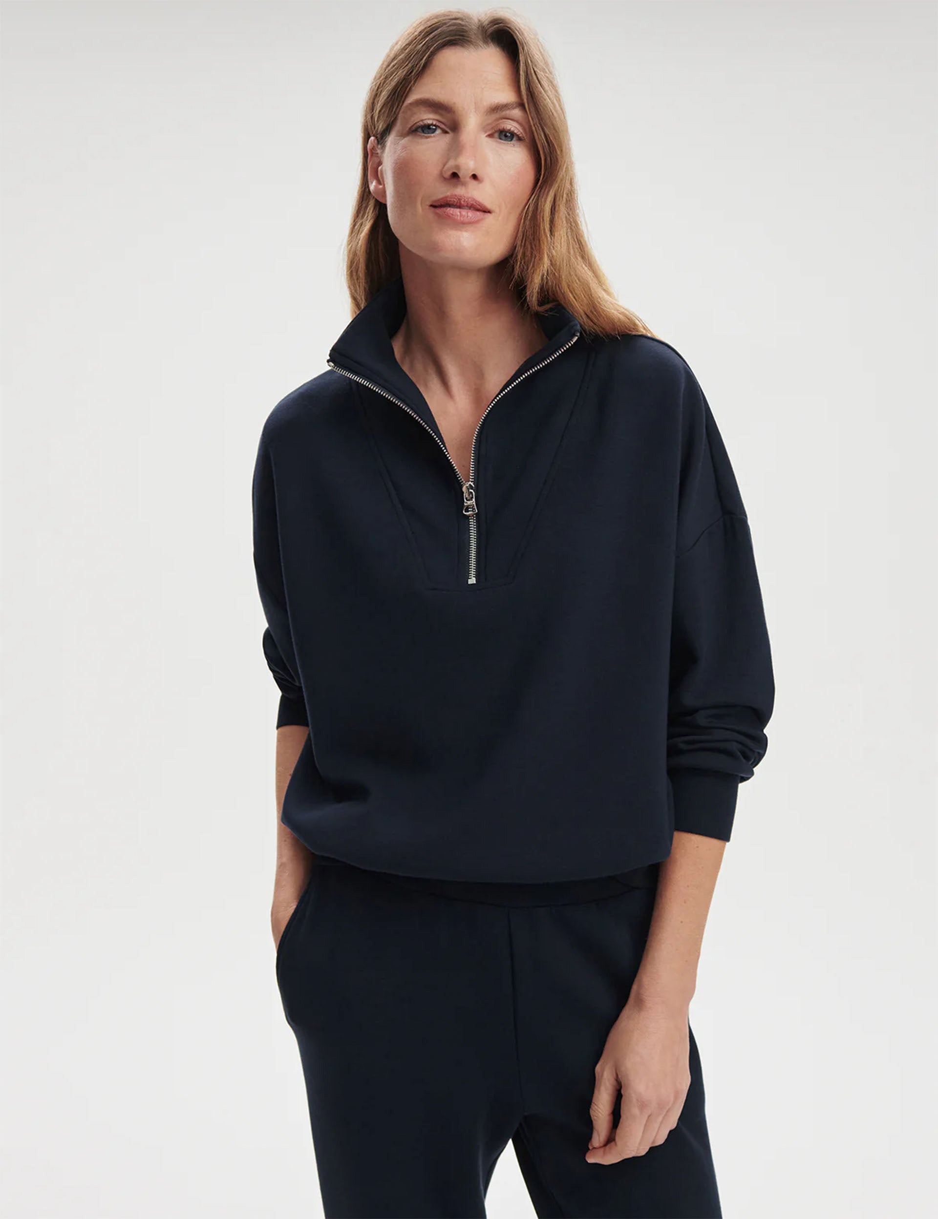 Hawley Half Zip Sweatshirt for Men - Navy Blue Pullover Fleece Hoodie | Comfortable Casual Wear for Outdoor Activities & Lounge