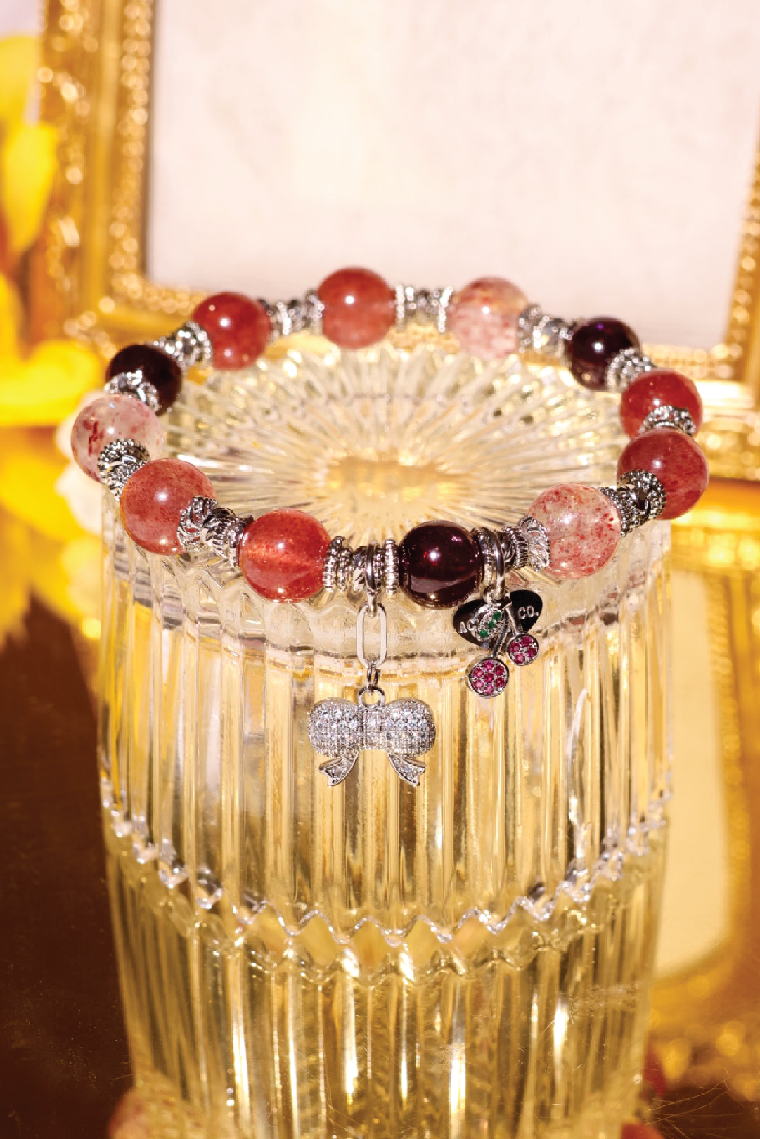 Color Pop Cherry Berry Bracelet - Trendy Adjustable Beaded Bracelet for Women & Teens | Perfect for Casual Wear, Parties & Gifts