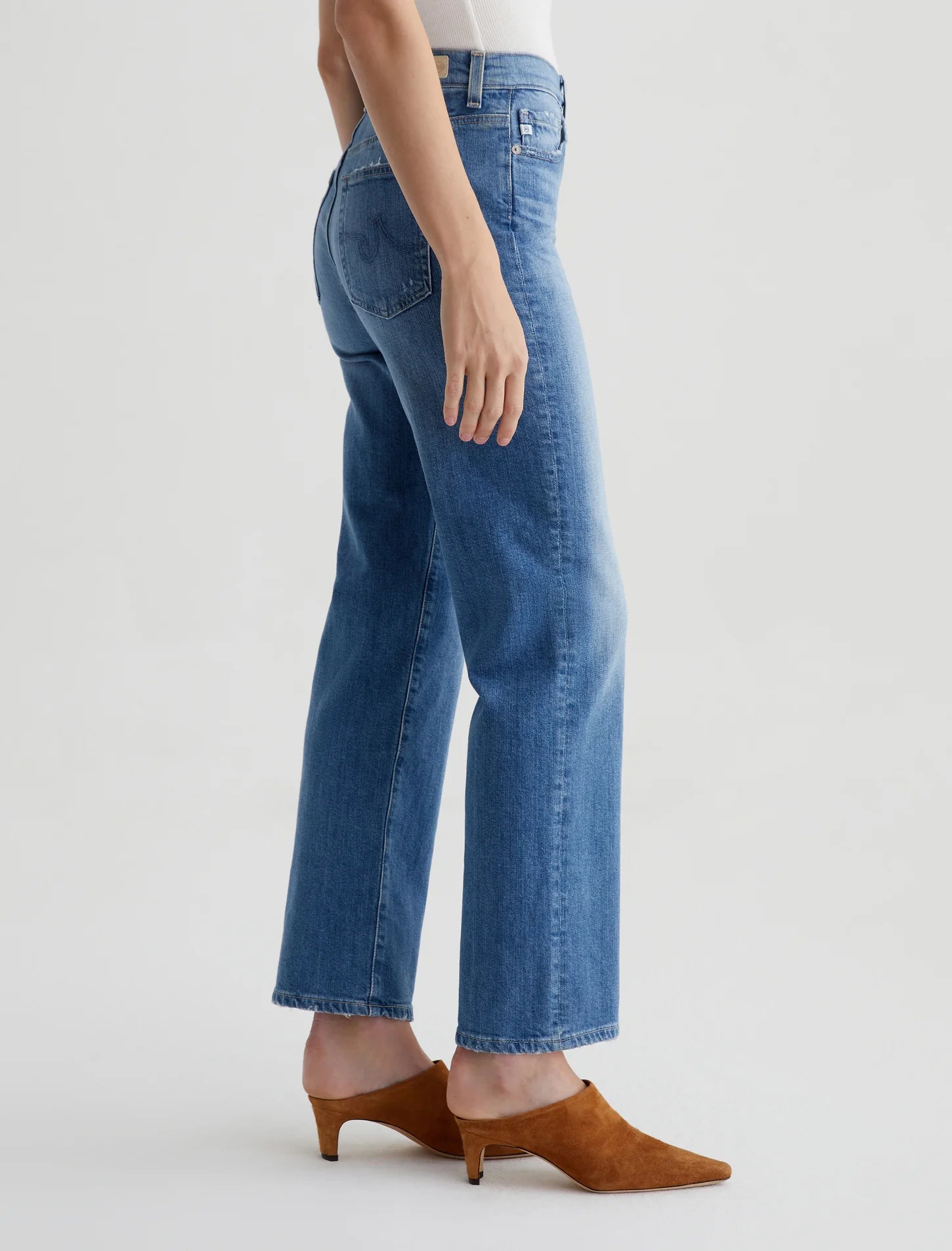 Brinley Women's Mid Rise Straight Leg Jeans - Iris Wash | Comfortable & Stylish for Casual Wear, Office & Everyday Outfits