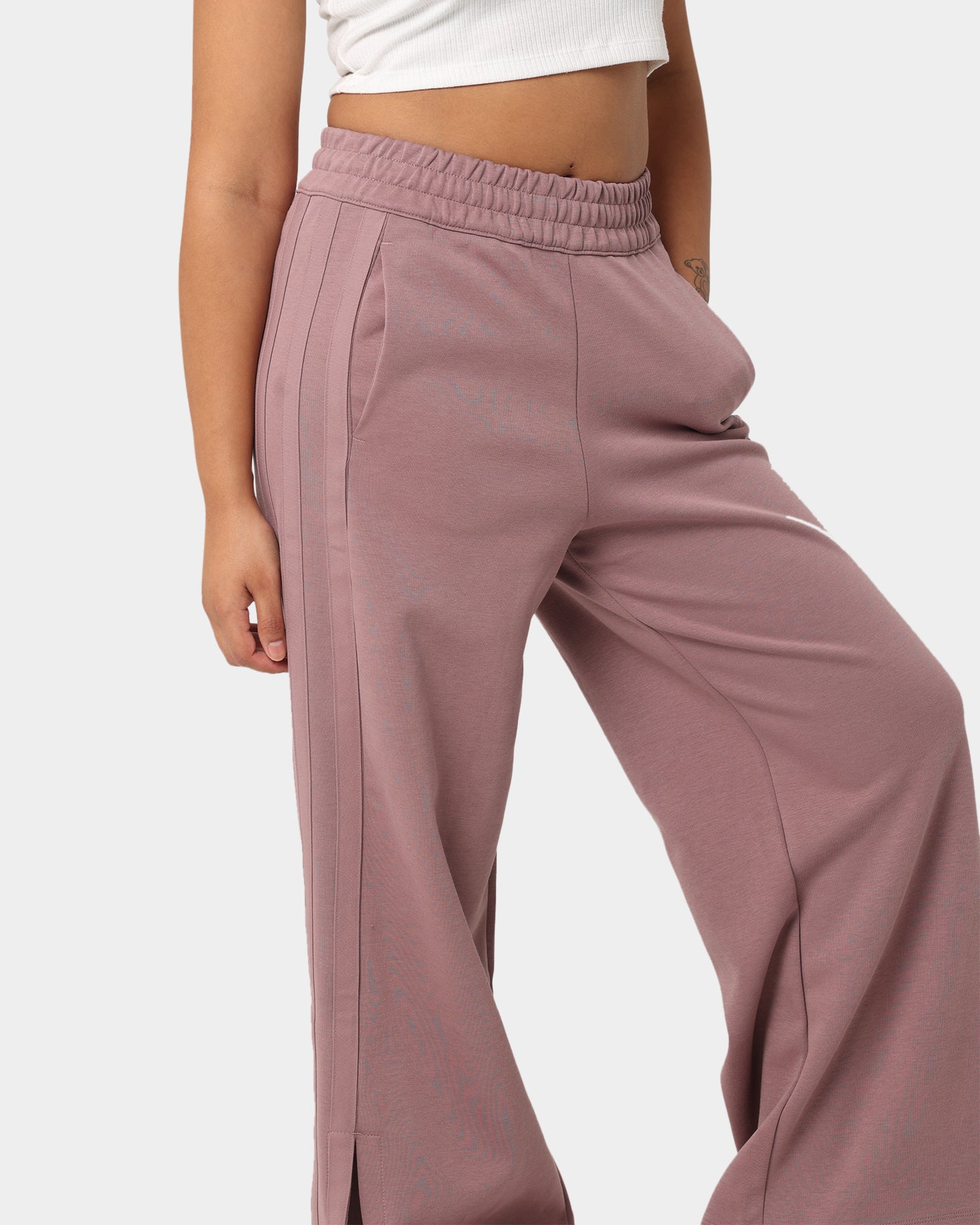 Adidas Women's Adicolor Contempo Chunky Stripes Trackpants - Wonder Oxide Color | High Waisted Athletic Joggers for Running, Yoga & Casual Wear