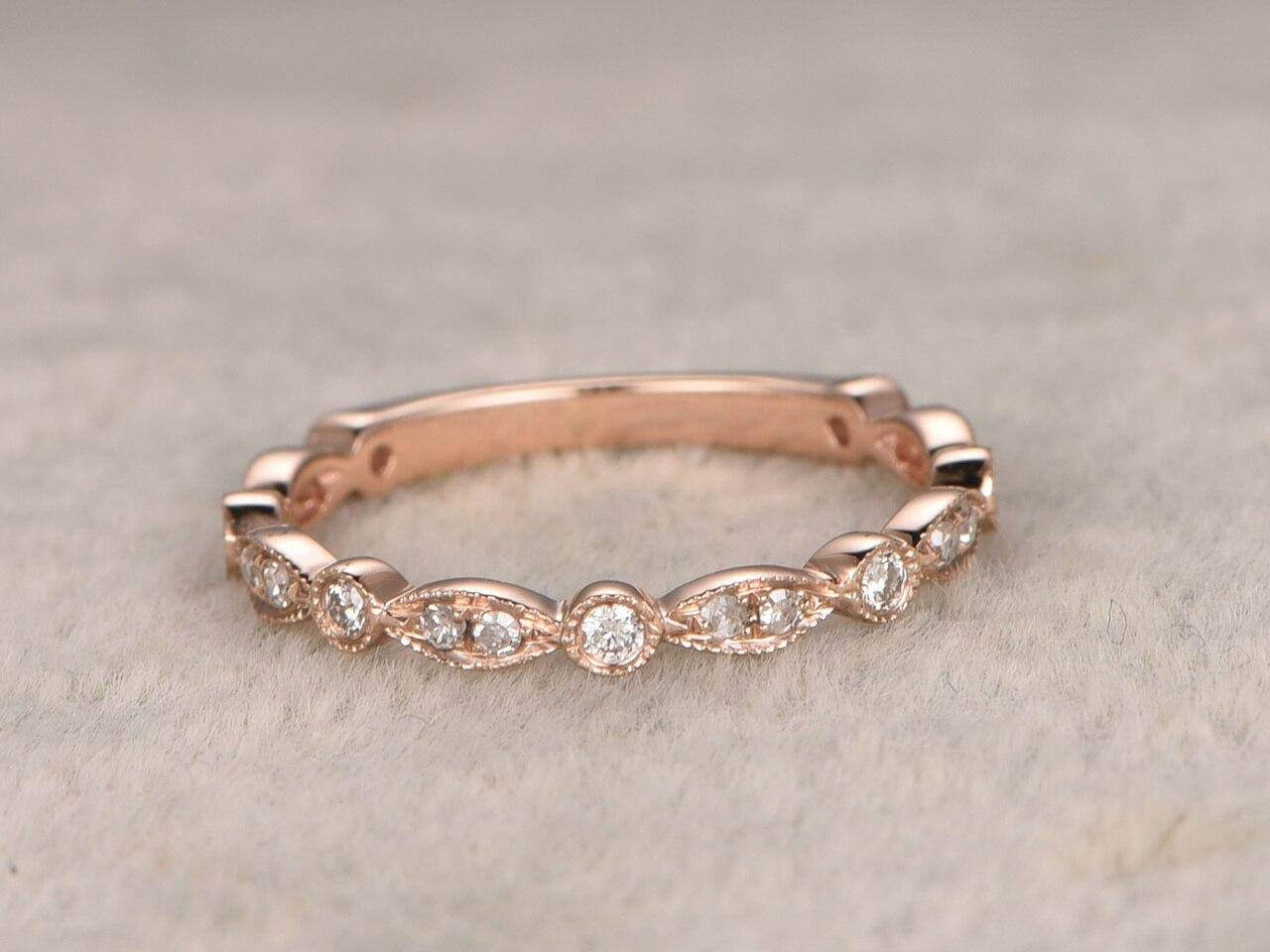 0.50 Carat Diamond Wedding Band Ring - 18k Gold Plated Engagement Ring for Women - Perfect for Bridal, Anniversary & Special Occasion Gifts
