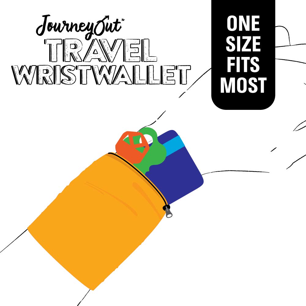 Secure Travel Wrist Wallet with Zipper Pocket for Cash, Cards & ID - Lightweight RFID Blocking Money Pouch for Running, Hiking, Gym & Outdoor Activities - Maui Black