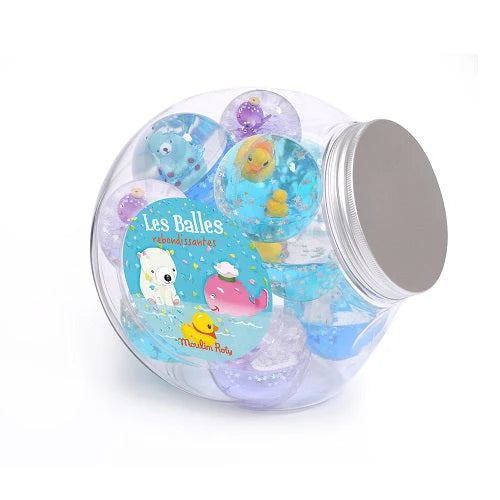 Petites Merveilles Assorted Bouncy Balls - Colorful High-Bounce Rubber Balls for Kids Party Favors, Classroom Rewards & Outdoor Play