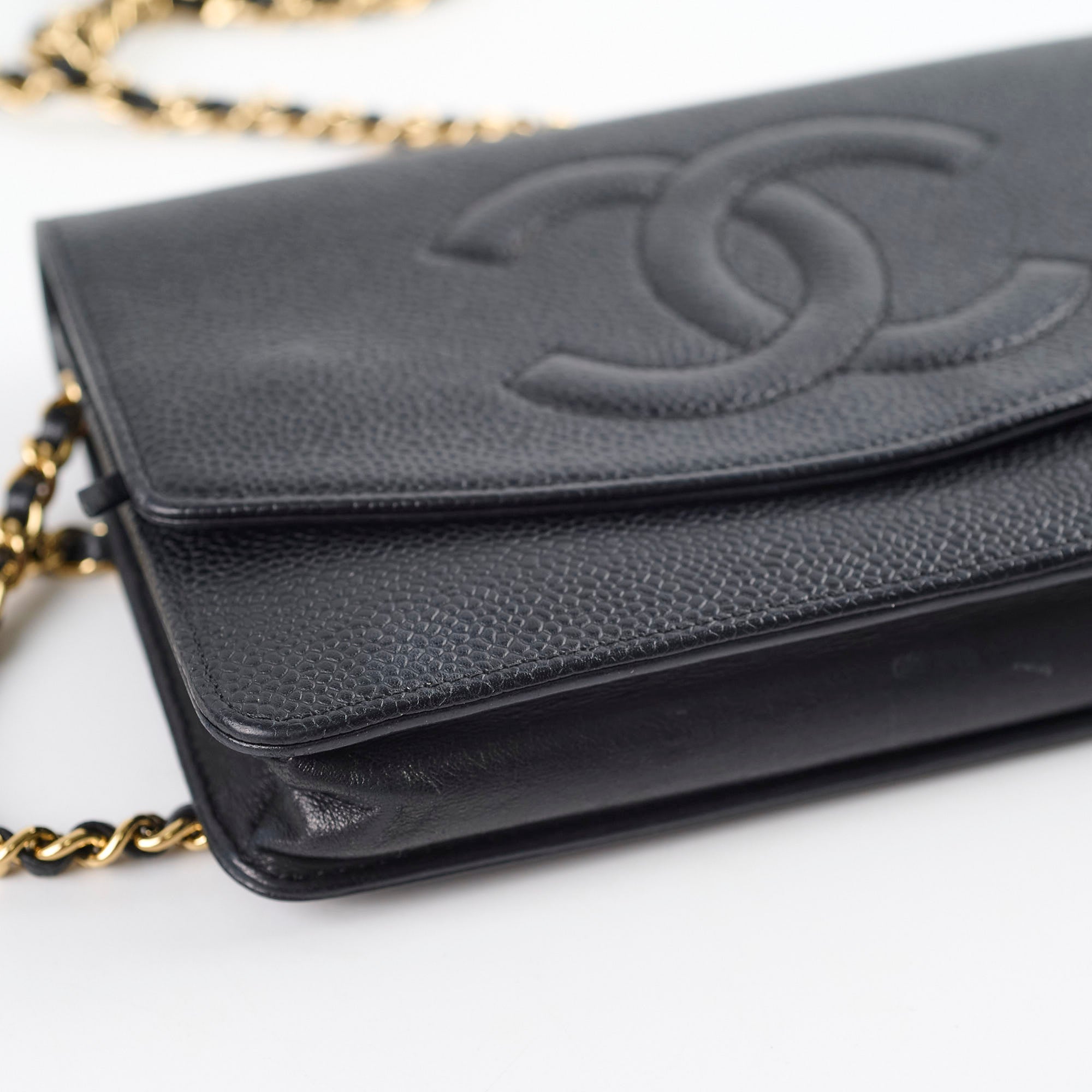 Chanel CC Logo Wallet On Chain WOC Black Crossbody Bag for Women | Luxury Designer Handbag for Evening Parties & Daily Use
