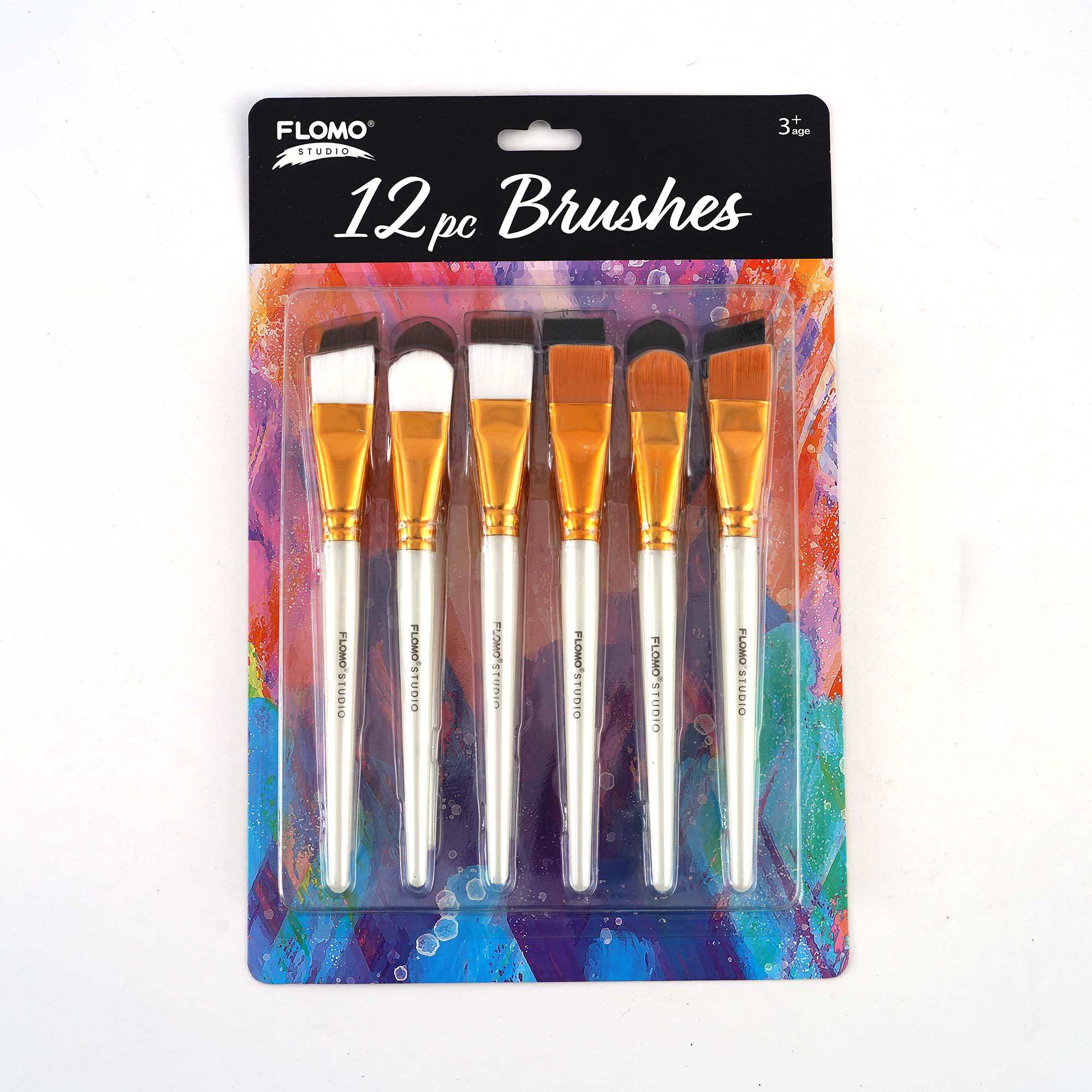 12-Piece Jumbo Paint Brushes Set for Artists & DIY Projects - Perfect for Acrylic, Oil, Watercolor Painting & Home Decor Crafts
