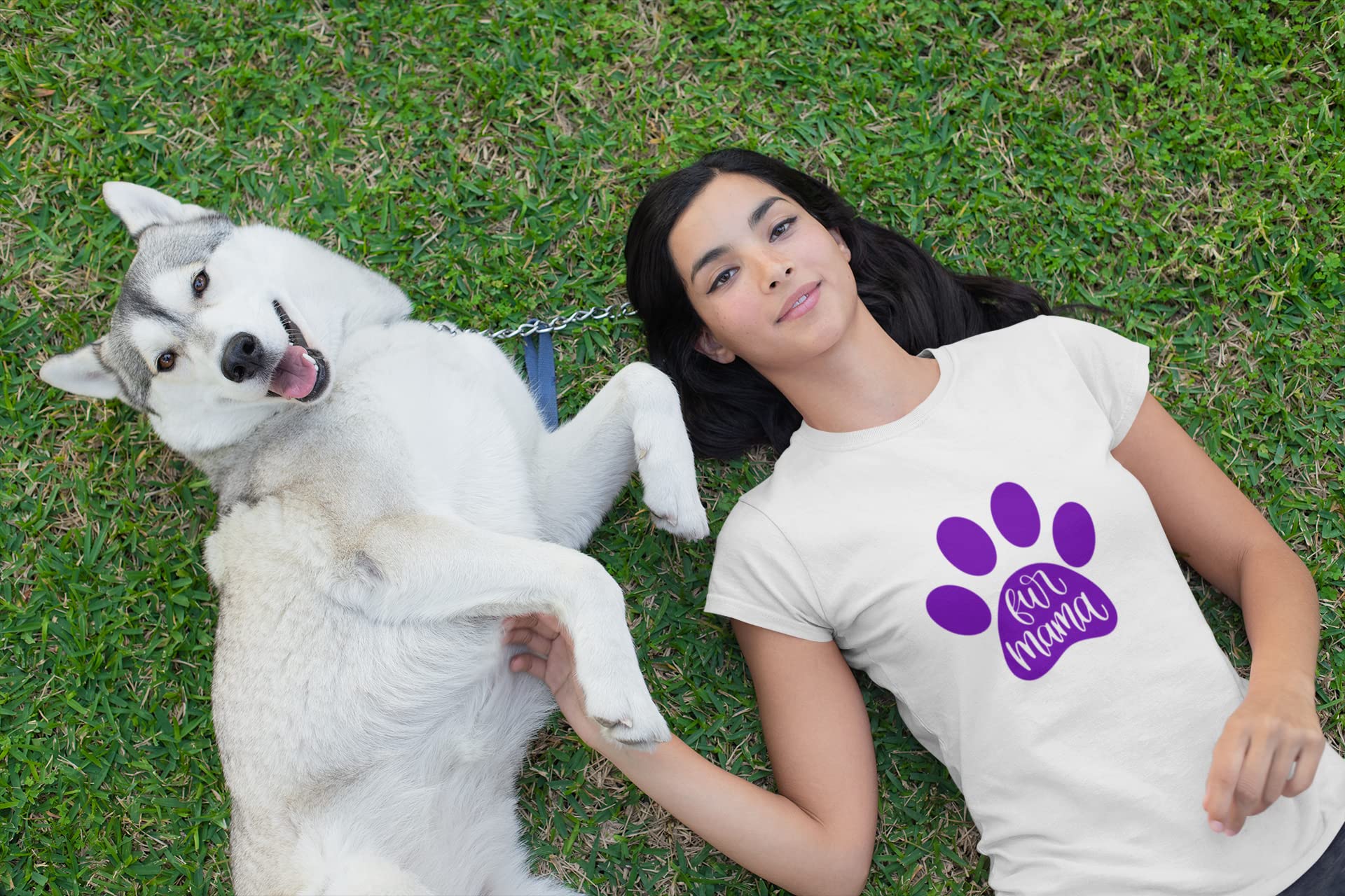 Fur Mama Iron On Vinyl Decal - Animal Lover DIY Transfer for T-Shirts & Hats - Purple Heat Press Patch for Pet Lovers - Perfect for Customizing Clothes, Bags & Gifts