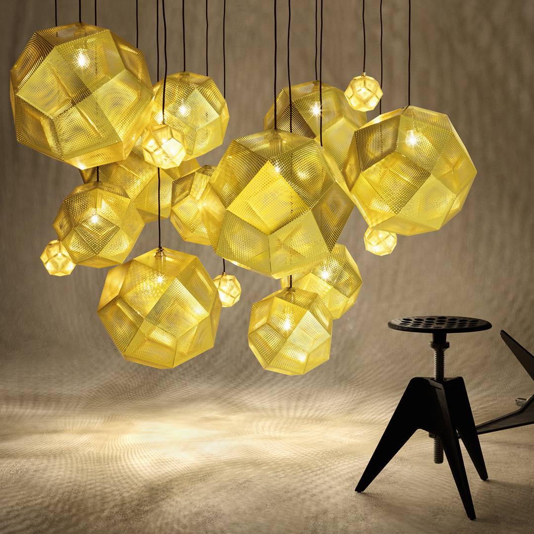 Modern Etch Pendant Light - Handcrafted Glass Shade with Adjustable Hanging Cord - Perfect for Kitchen Island, Dining Room & Bedroom Lighting Decor