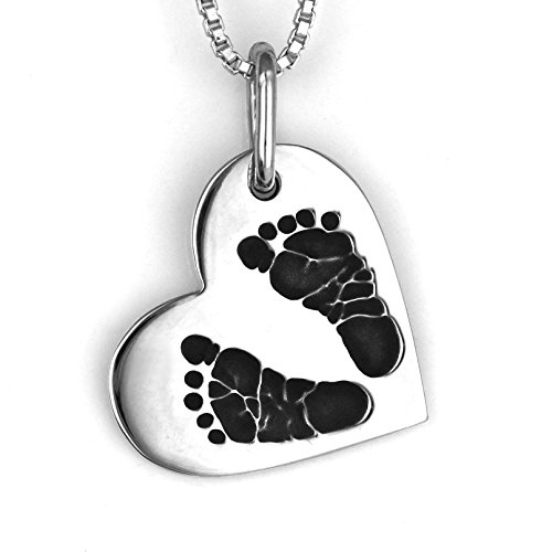 Personalized Silver Baby Footprint Keepsake Kit - Unique Push Present Gift for New Moms | Newborn Memory Preservation | Baby Shower, Christening & First Birthday Gift Idea