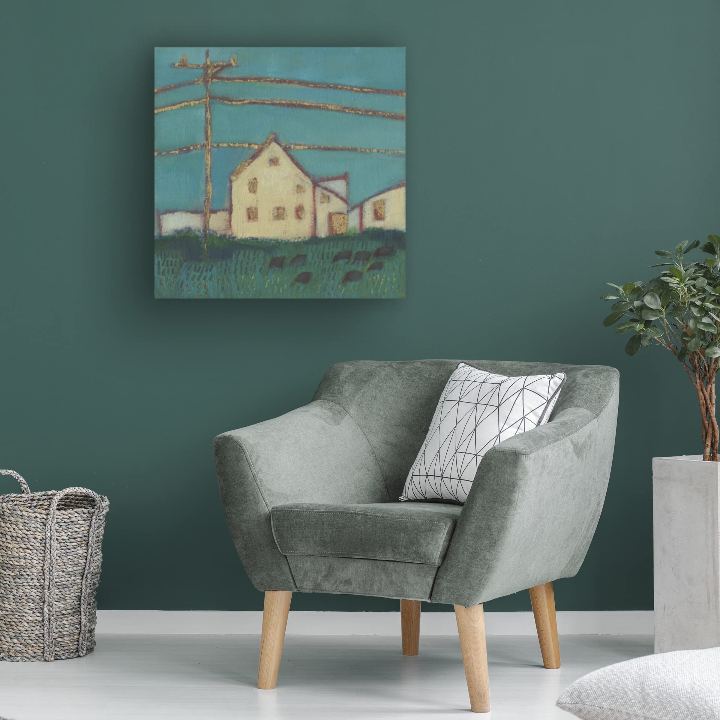 Trademark Fine Art 'Fon Barn I' Canvas Art by Sue Jachimiec - 35x35 Inch Modern Farmhouse Wall Decor - Perfect for Living Room, Bedroom & Office