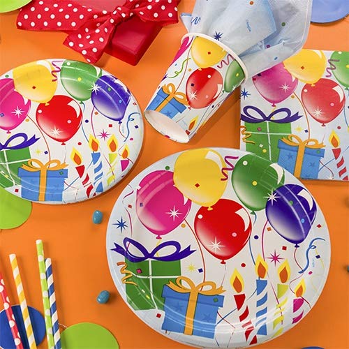 130-Piece Birthday Party Supplies Set for 16 Guests - Includes 9
