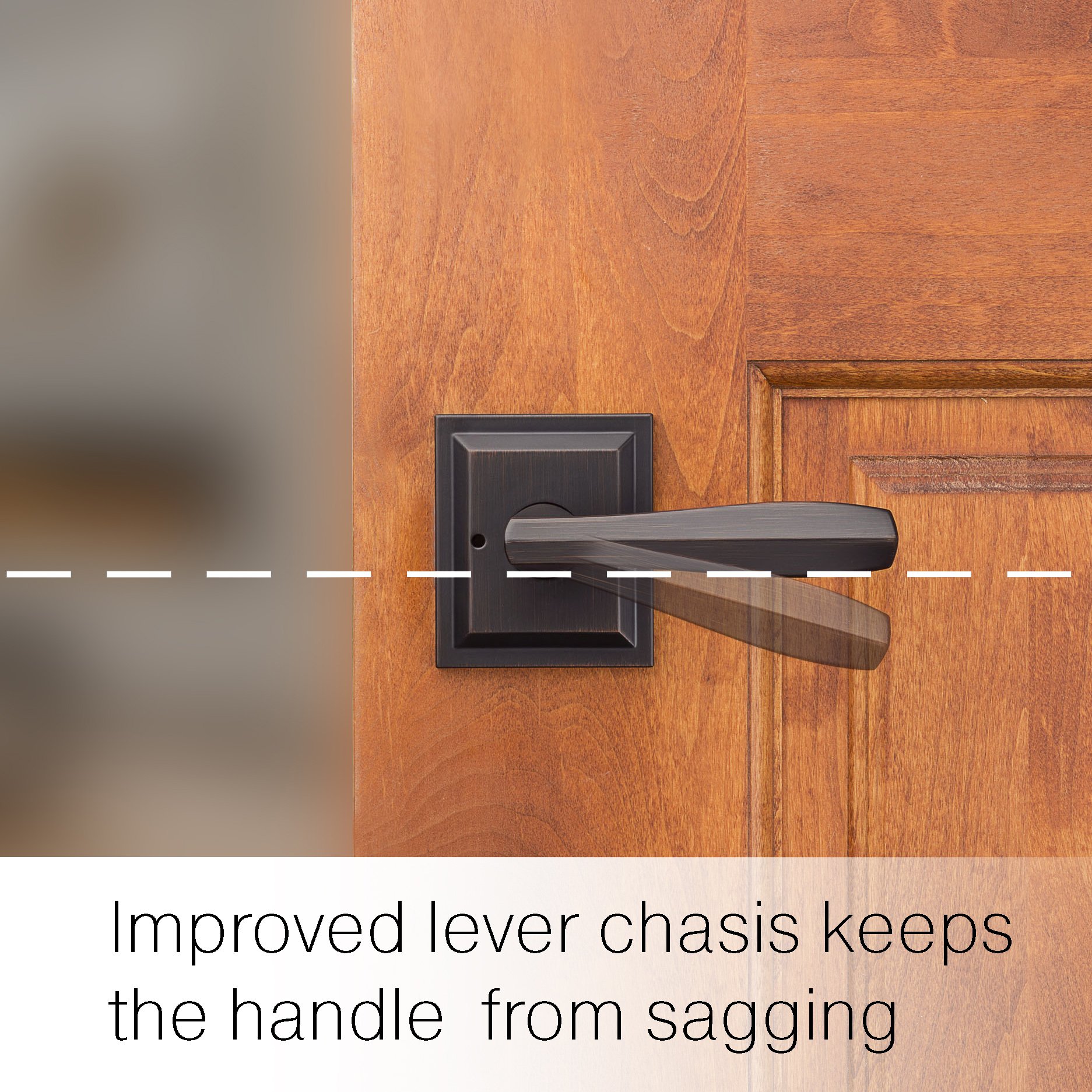Baldwin Torrey Reversible Privacy Door Handle - Venetian Bronze Keyless Bedroom & Bathroom Lock with Microban Protection | Ideal for Interior Doors, Home Security & Modern Living Spaces