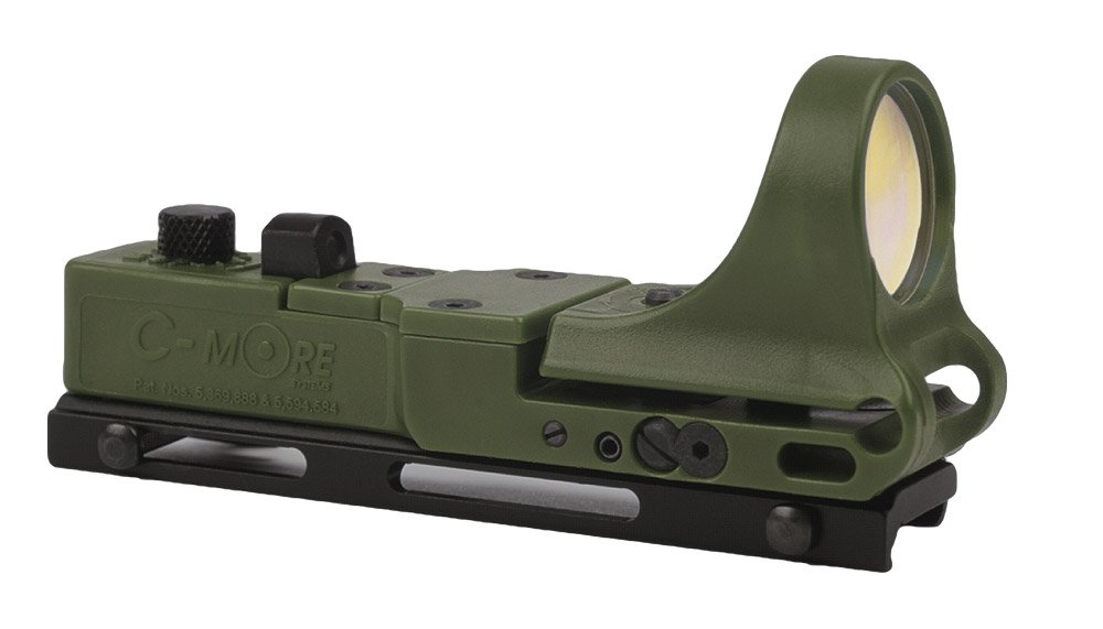 C-MORE Systems Railway Red Dot Sight with Click Switch - Precision Rifle Scope for Hunting & Tactical Shooting | Ideal for Rail Mounting on Firearms & Airsoft Guns