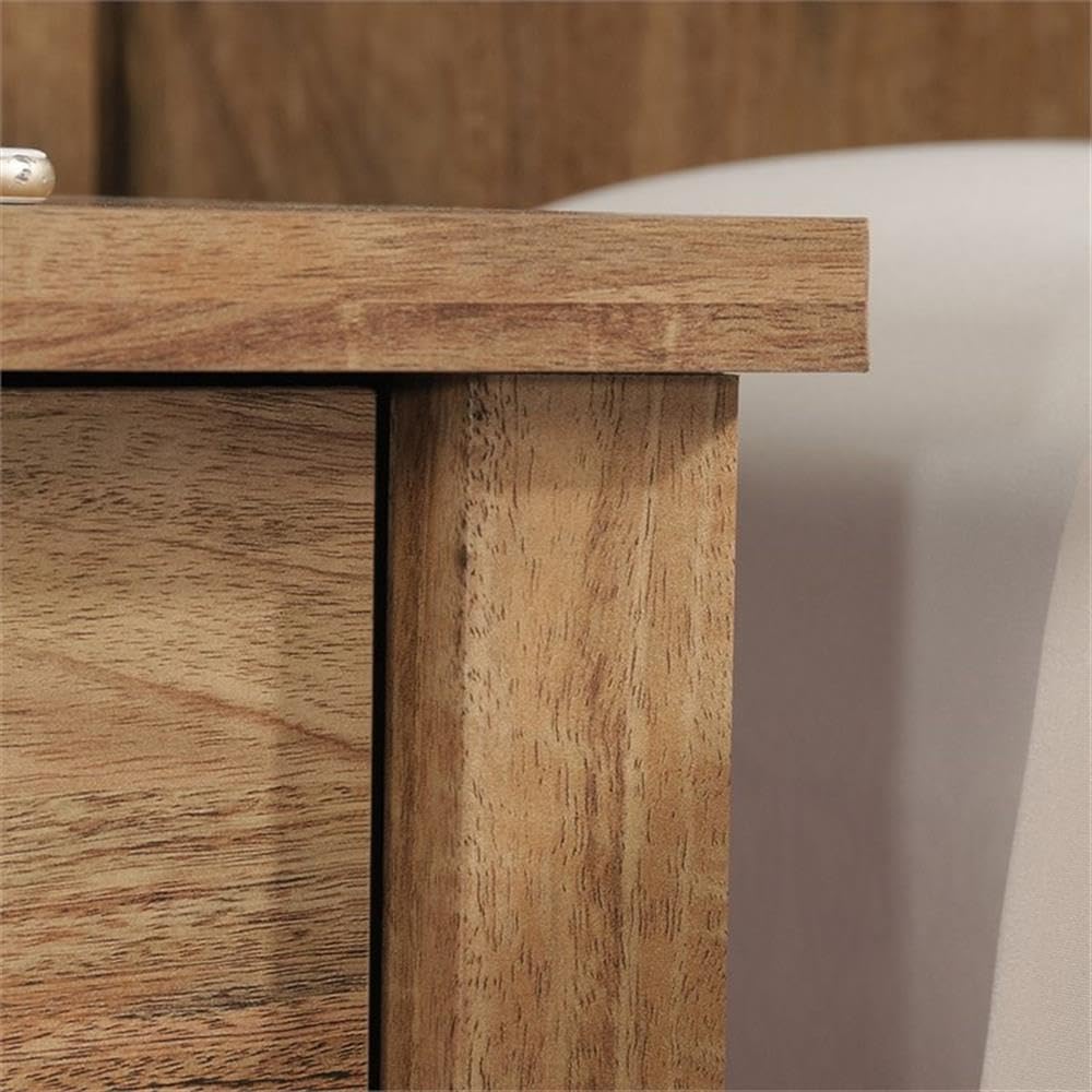 Premium Wooden Nightstand Set of 2 - Modern Mango Brown Bedside Table with Storage Shelf | Perfect for Bedroom, Living Room, or Office Organization