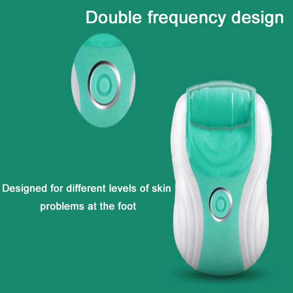 Rechargeable Electric Foot File & Callus Remover - Professional Pedicure Tool for Dry, Hard Skin & Corn Removal - Green - Perfect for At-Home Foot Care & Spa Treatments