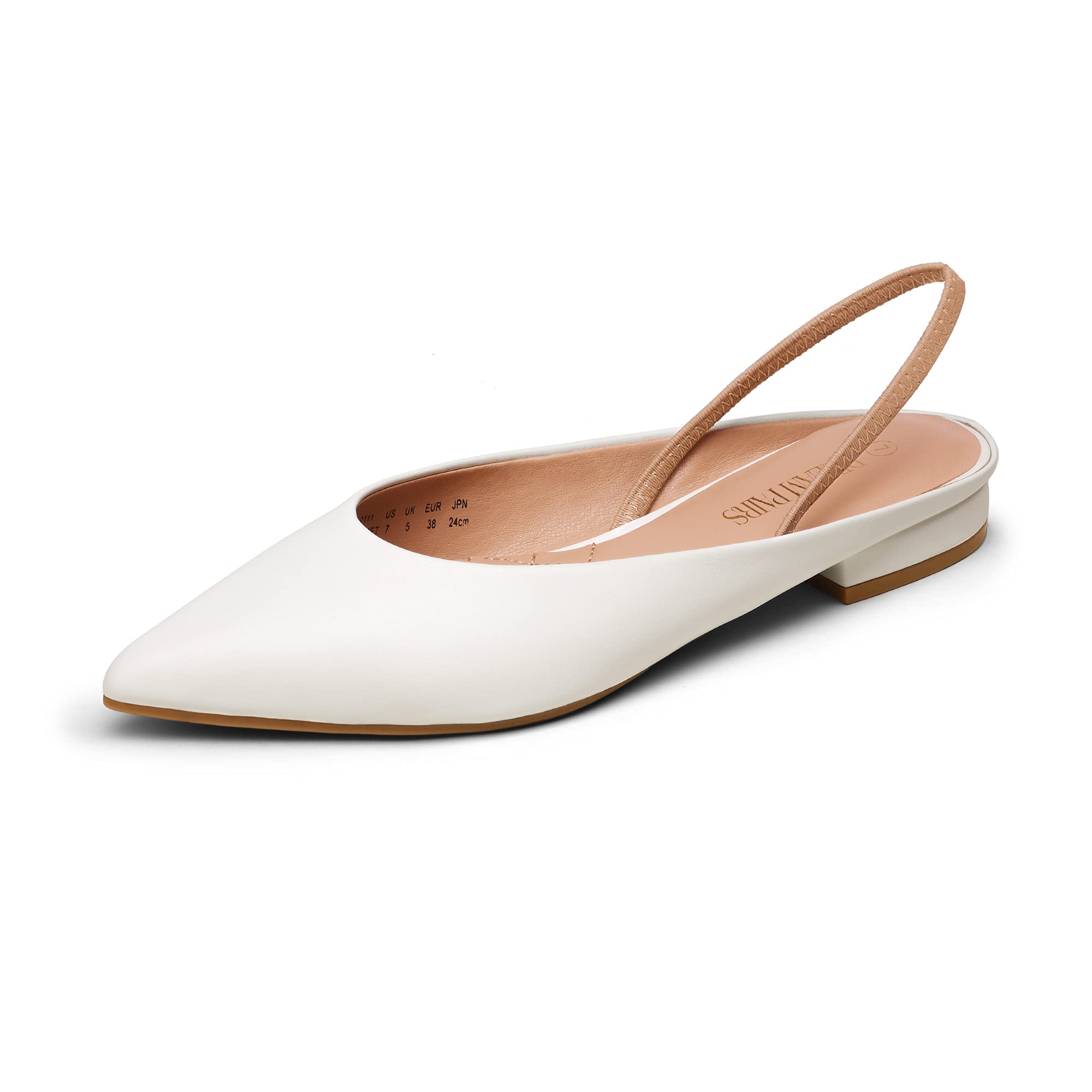 DREAM PAIRS Women's Pointed Toe Ballet Flats - Elegant Slingback Dress Shoes for Work, Party & Wedding | Comfortable Slip-On Ladies Flats for Office, Date Night & Formal Occasions