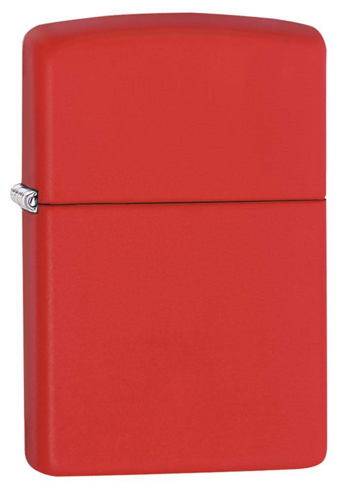 Zippo Red Matte Lighter 233 - Windproof Refillable Pocket Lighter for Outdoor Camping, Hiking & Everyday Use