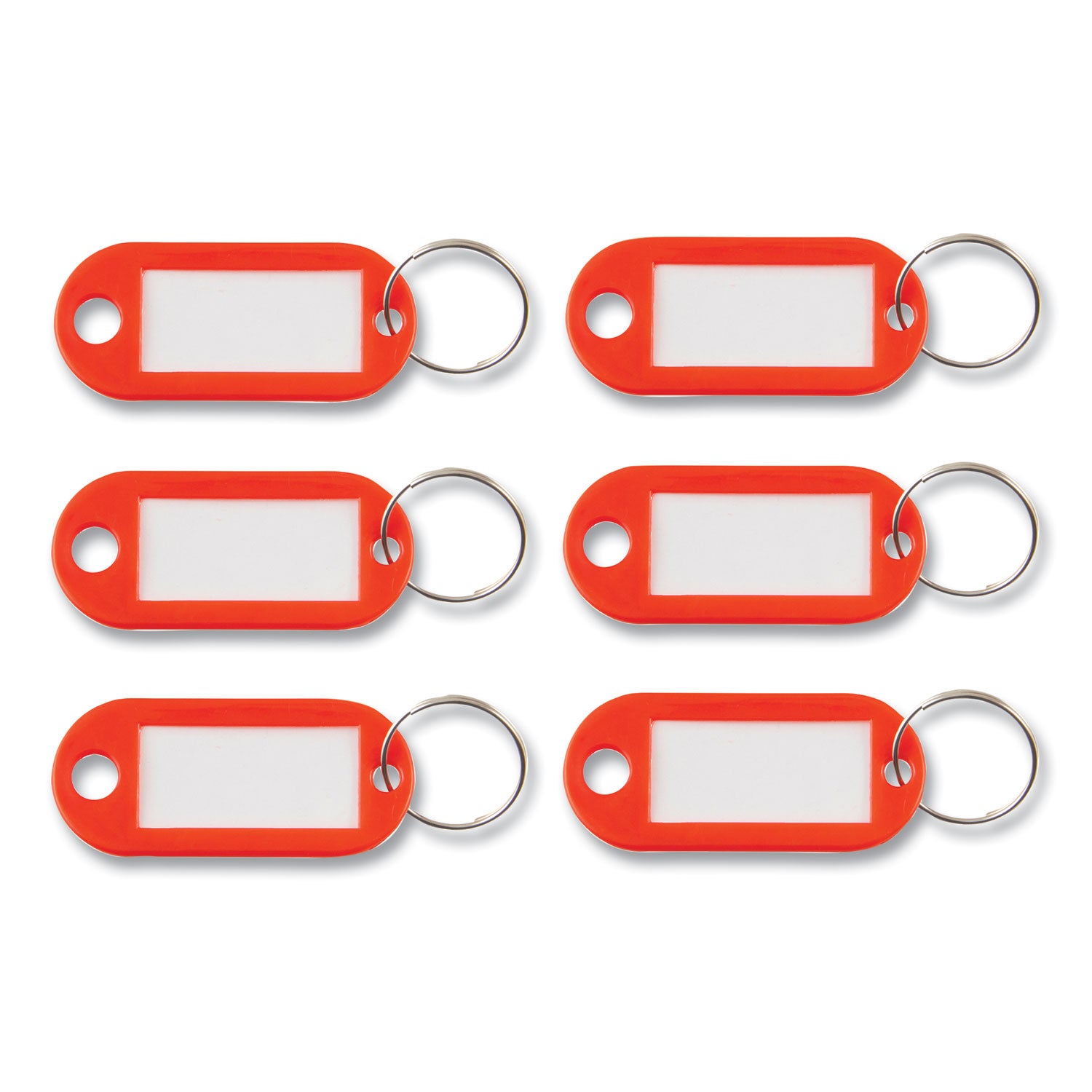 Advantus Key Tags Label Window - 0.88 x 0.19 x 2 Inch Red Keychain Tags (6-Pack) - Perfect for Key Organization, Luggage ID & Office Labeling