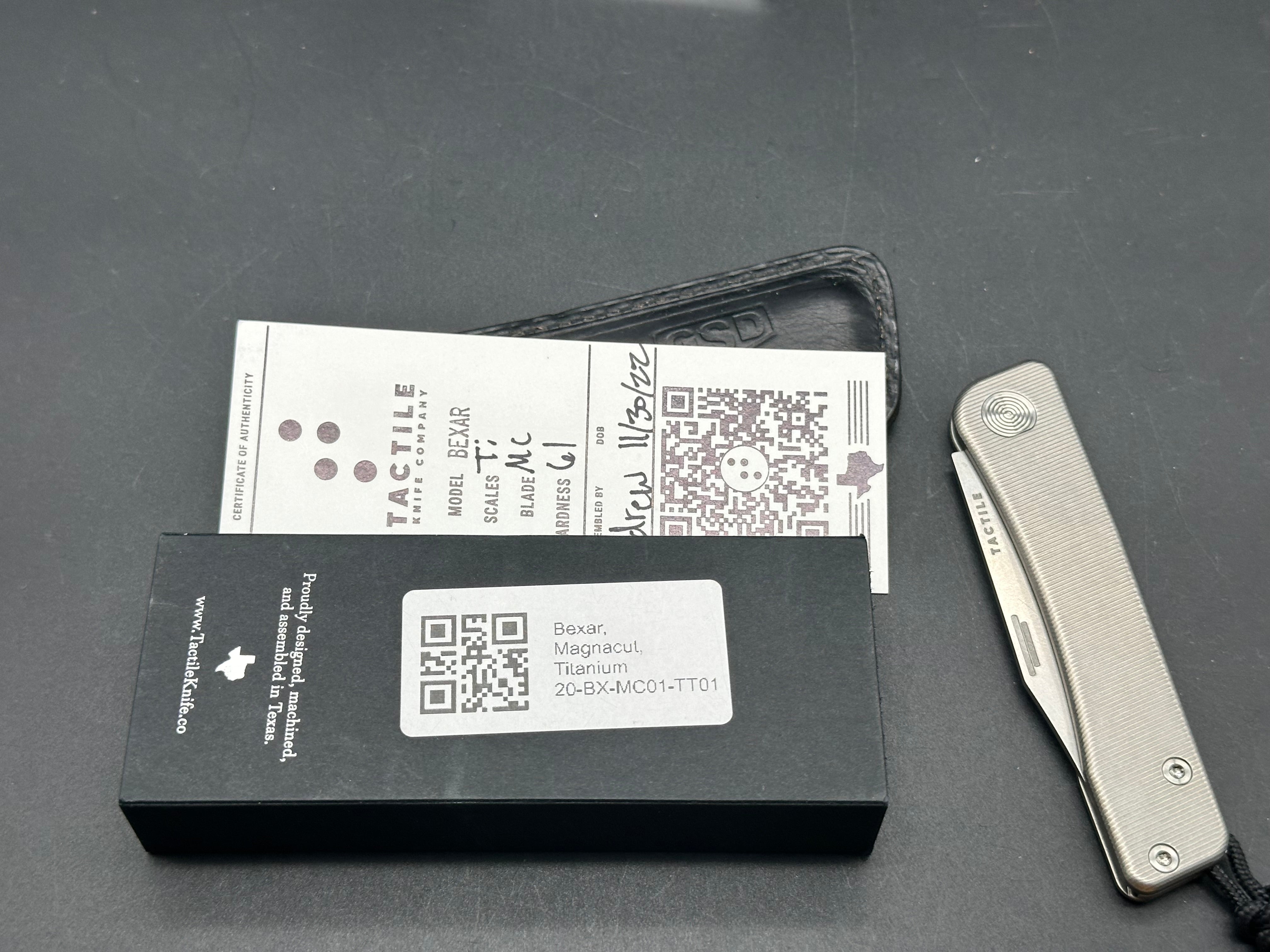 Tactile Knife Co. Bexar Slip Joint Folding Pocket Knife - Titanium Handle, 2.8